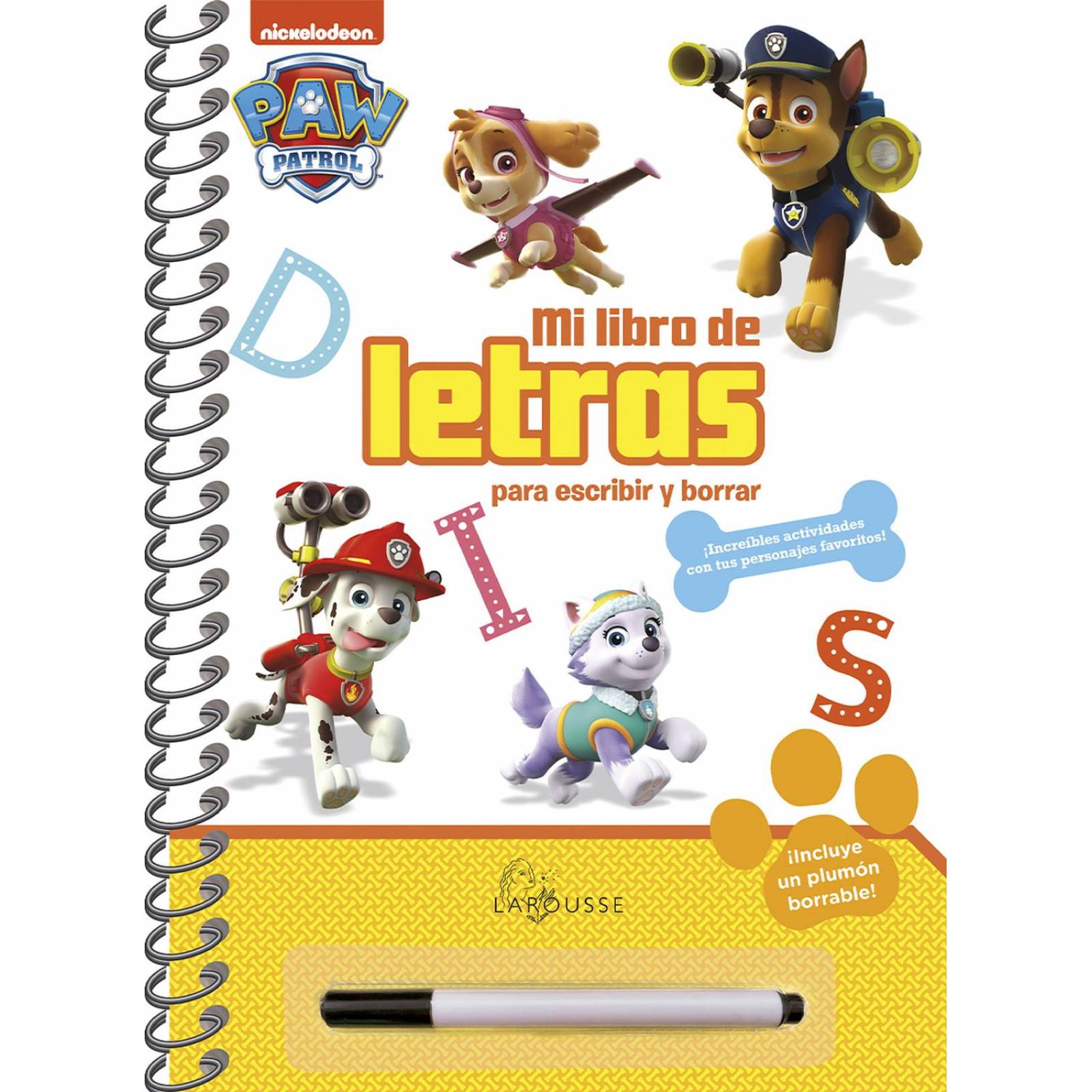 Paw Patrol. Mi libro de letras para escribir y borrar 
