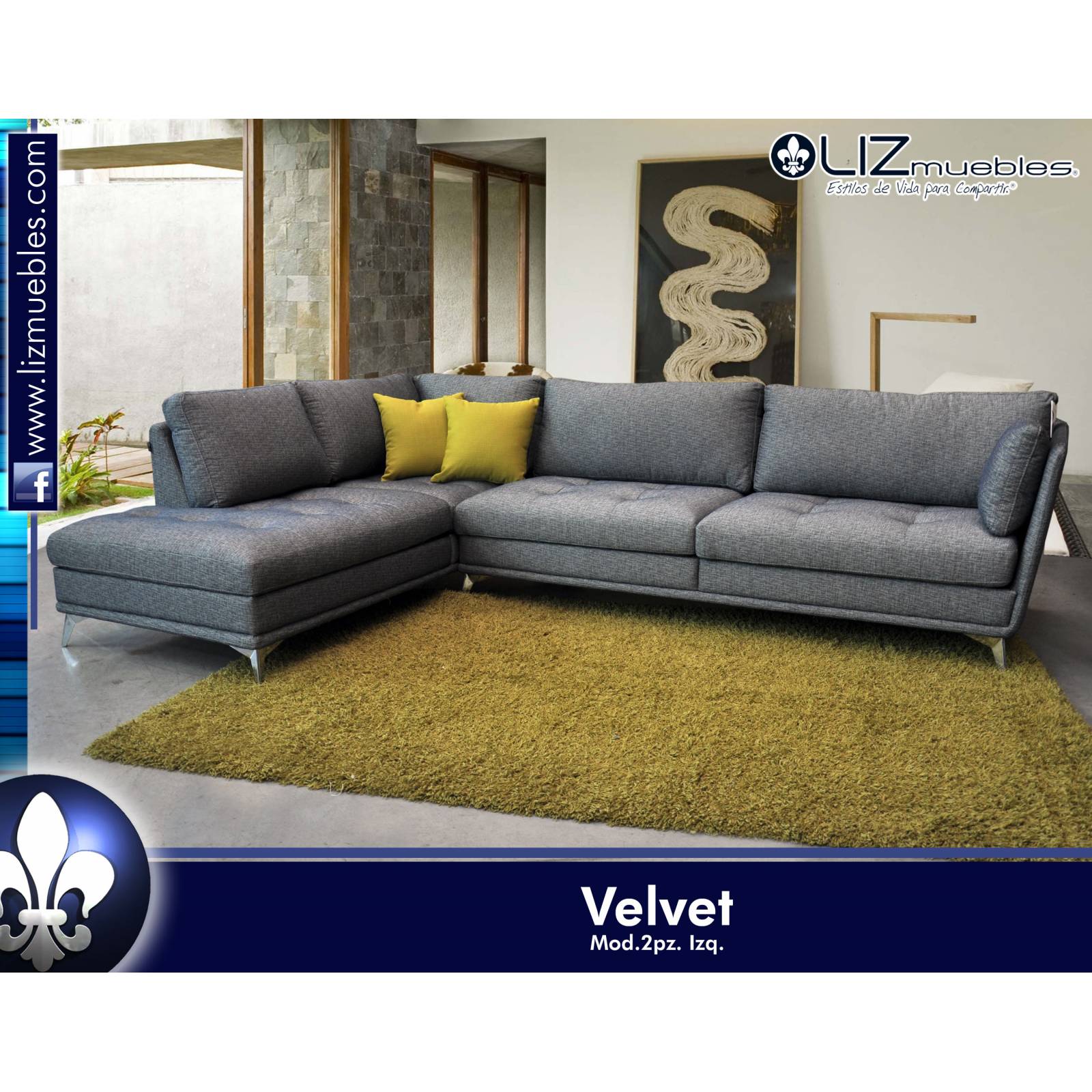 Sala En Esquina Liz Muebles Salas Modelo Velvet