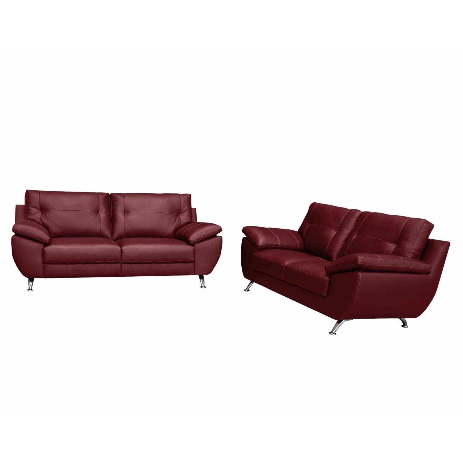 Sala De Piel Liz Muebles Modelo Reus Salas Rojo