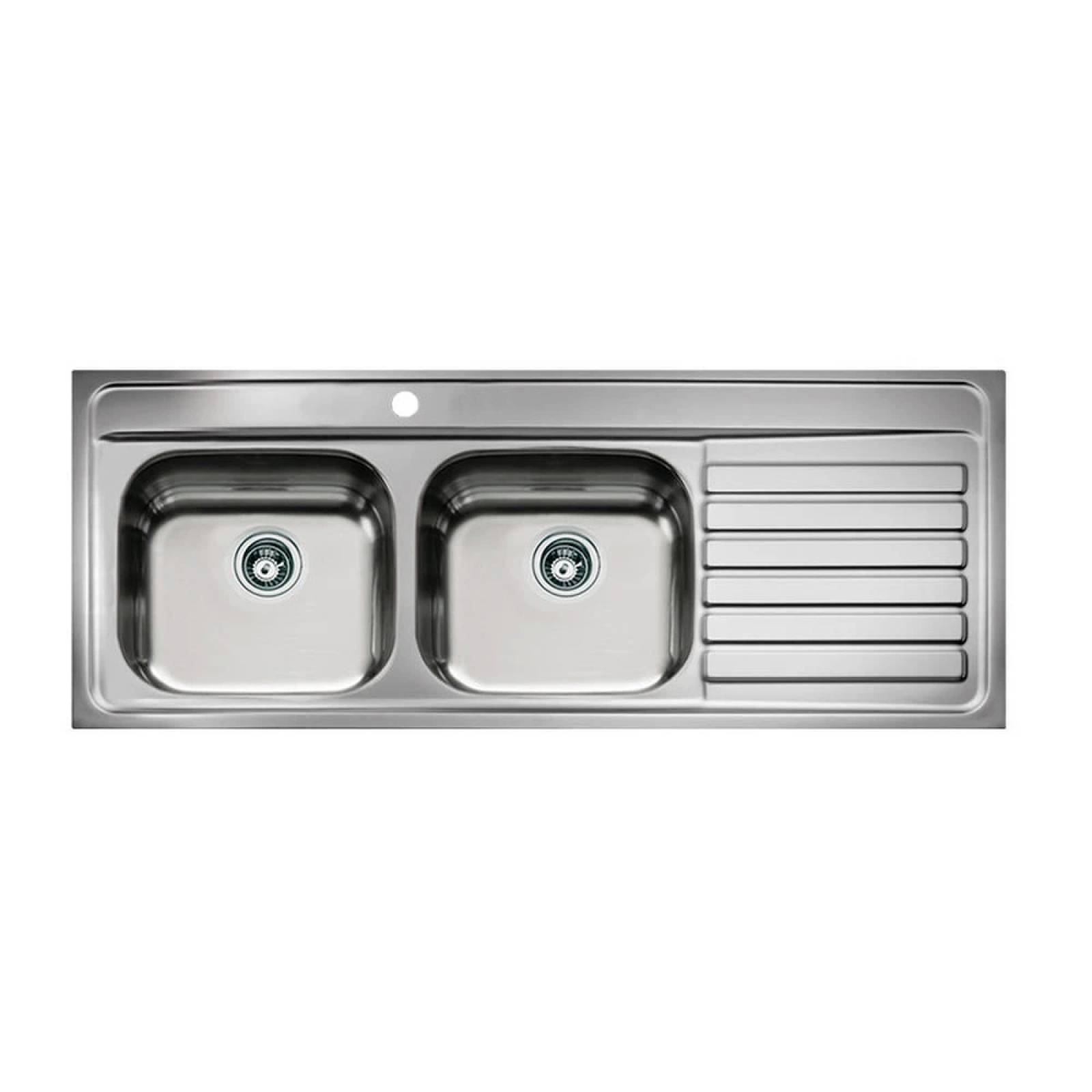 TARJA / FREGADERO TEKA 1400.510 2C 1E I/D DER 1 PERF PARA EMPOTRAR DE 140 CM (55 PULGADAS) CON DOS TINAS Y ESCURRIDOR EN ACERO INOXIDABLE