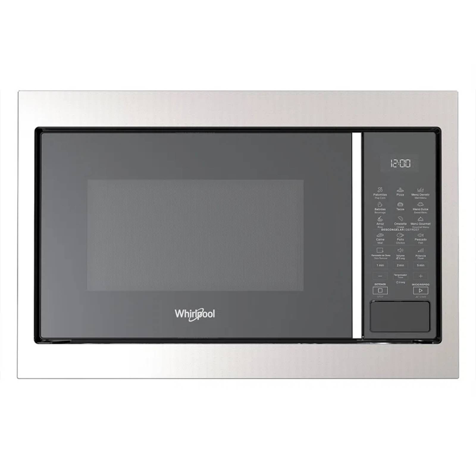 Microondas con Trim Empotrable Whirlpool WM1711D de 1.1pies (31 L) Acero Inoxidable y Cristal.