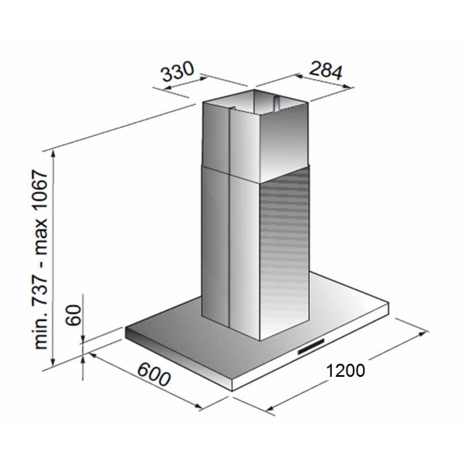 Campana Cocina Isla IHD Isola Cancun 120 Cm Acero Inox Rectangular