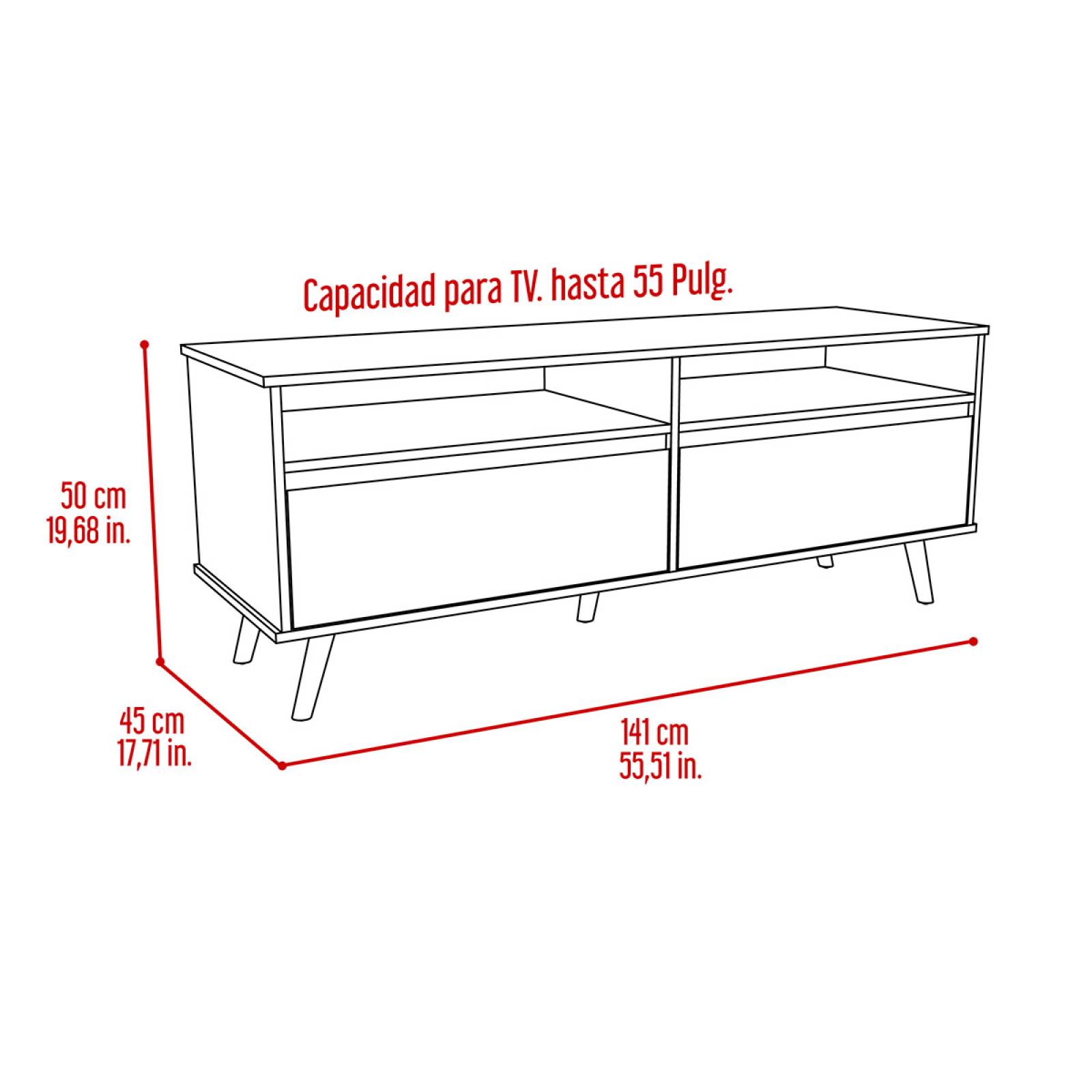 RACK PARA TV ALMERIA COLOR GRIS SIENA MARCA EXCELSIOR