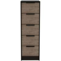 Comoda 5 Cajones Kaia Color Chocolate Y Miel Marca Excelsior