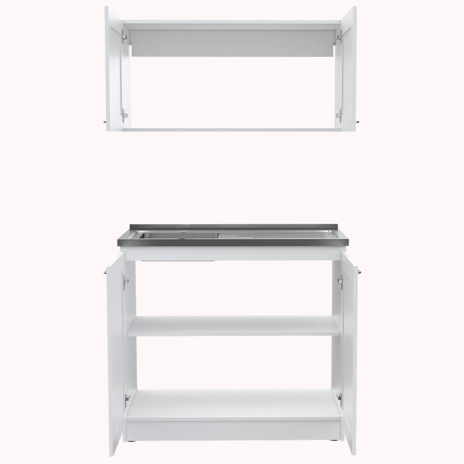 MODULO DE COCINA CON TARJA MODELO STAR ZURICH MARCA EXCELSIOR COLOR BLANCO