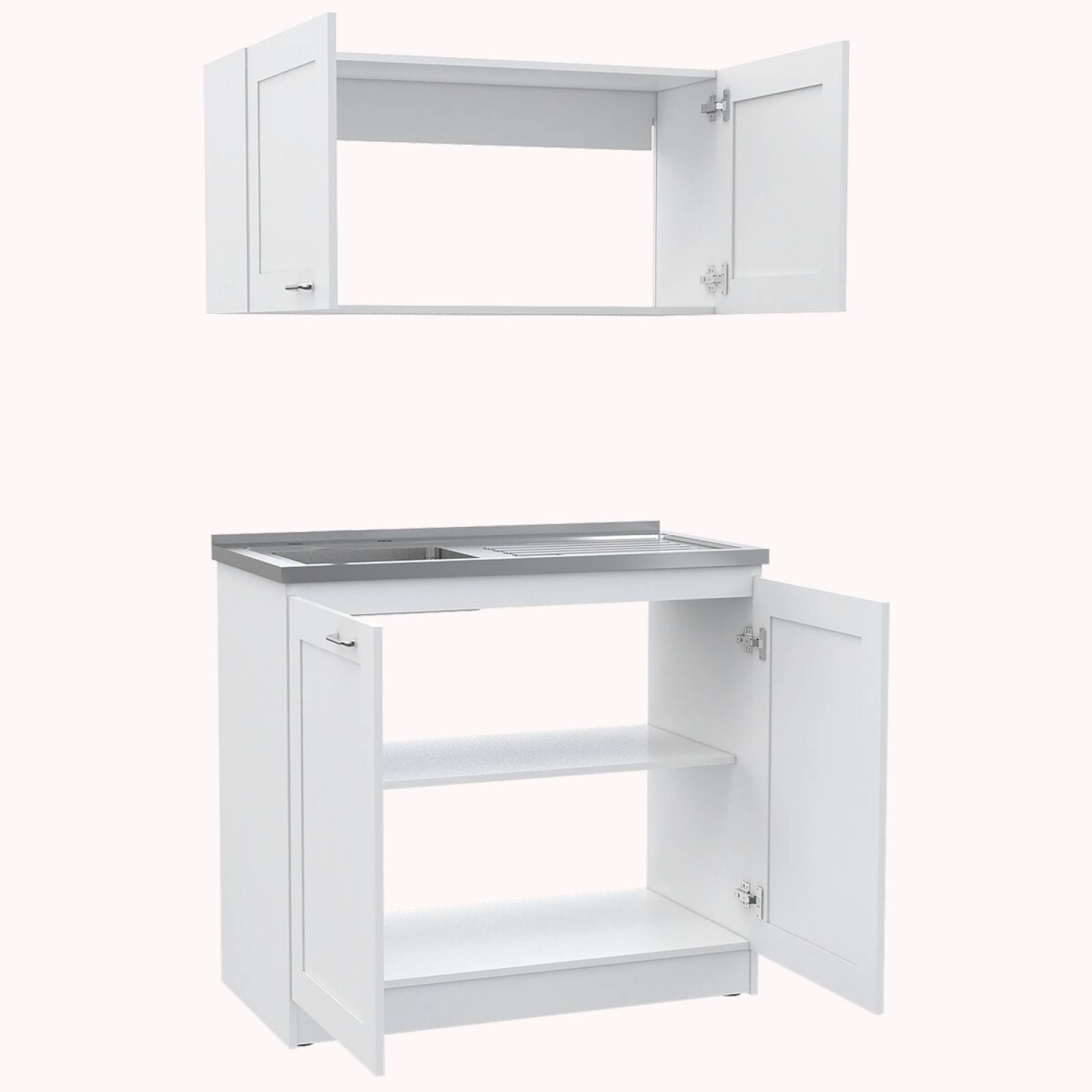 MODULO DE COCINA CON TARJA MODELO STAR ZURICH MARCA EXCELSIOR COLOR BLANCO