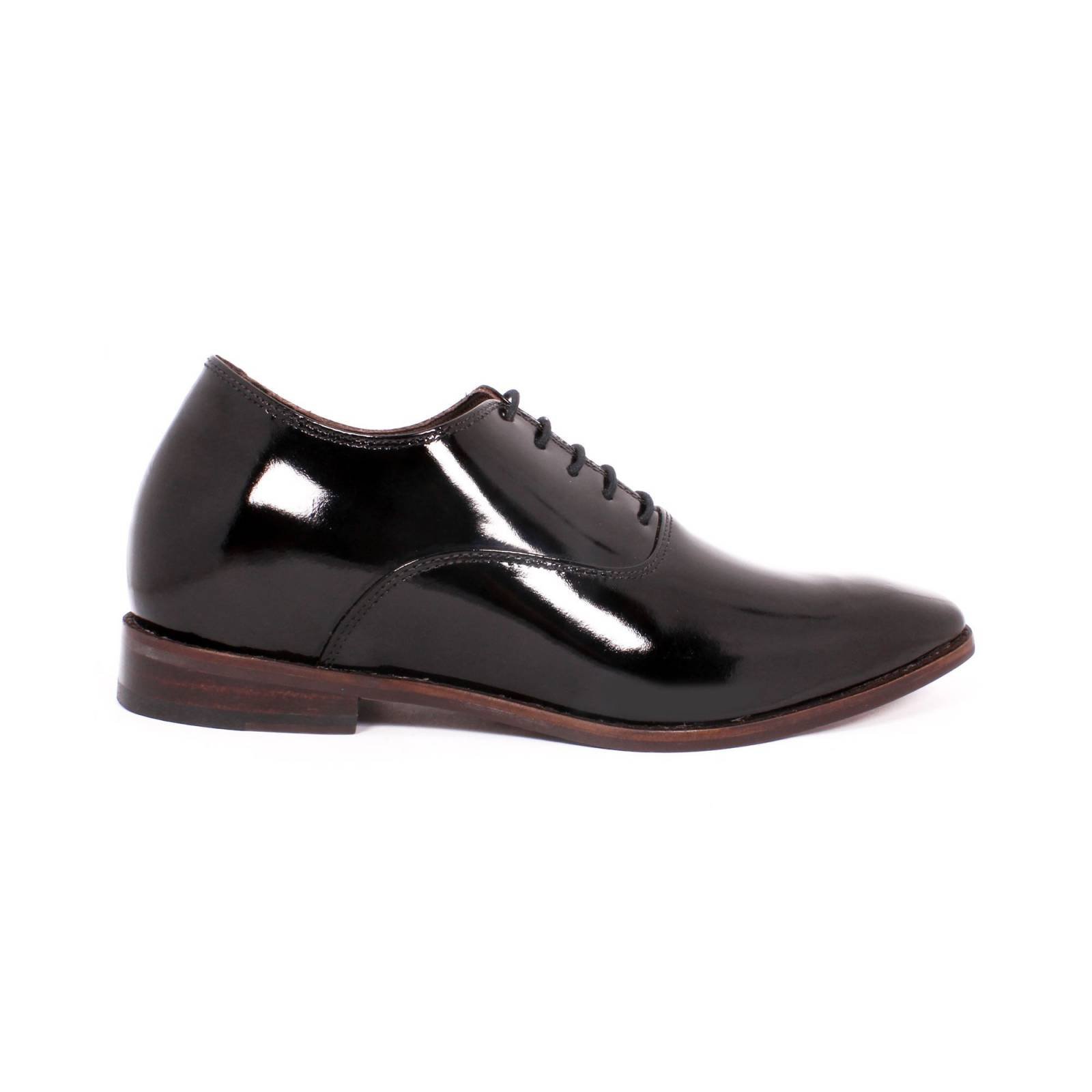 Zapato Formal Elegant Charol Negro Max Denegri +7cms De Altura