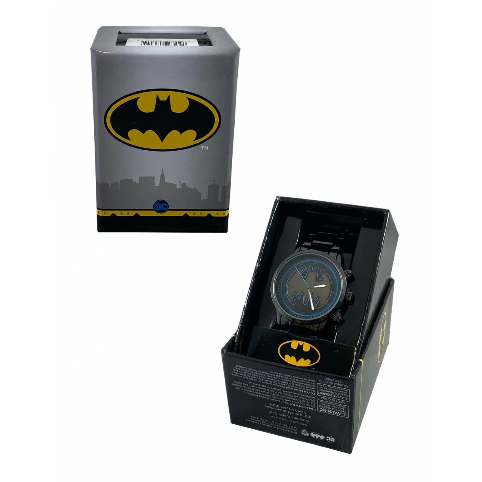 Reloj Batman Acero Inoxidable Negro Accutime