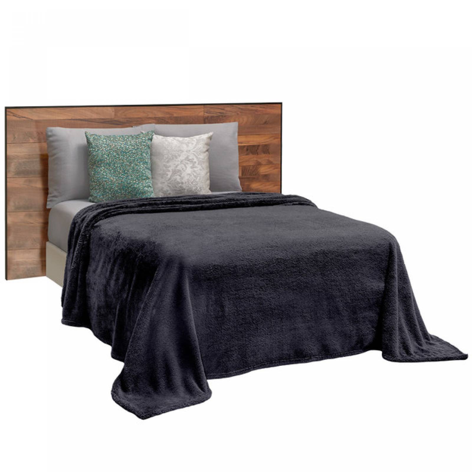 Frazada Matrimonial Negro Sherpa  Alicante