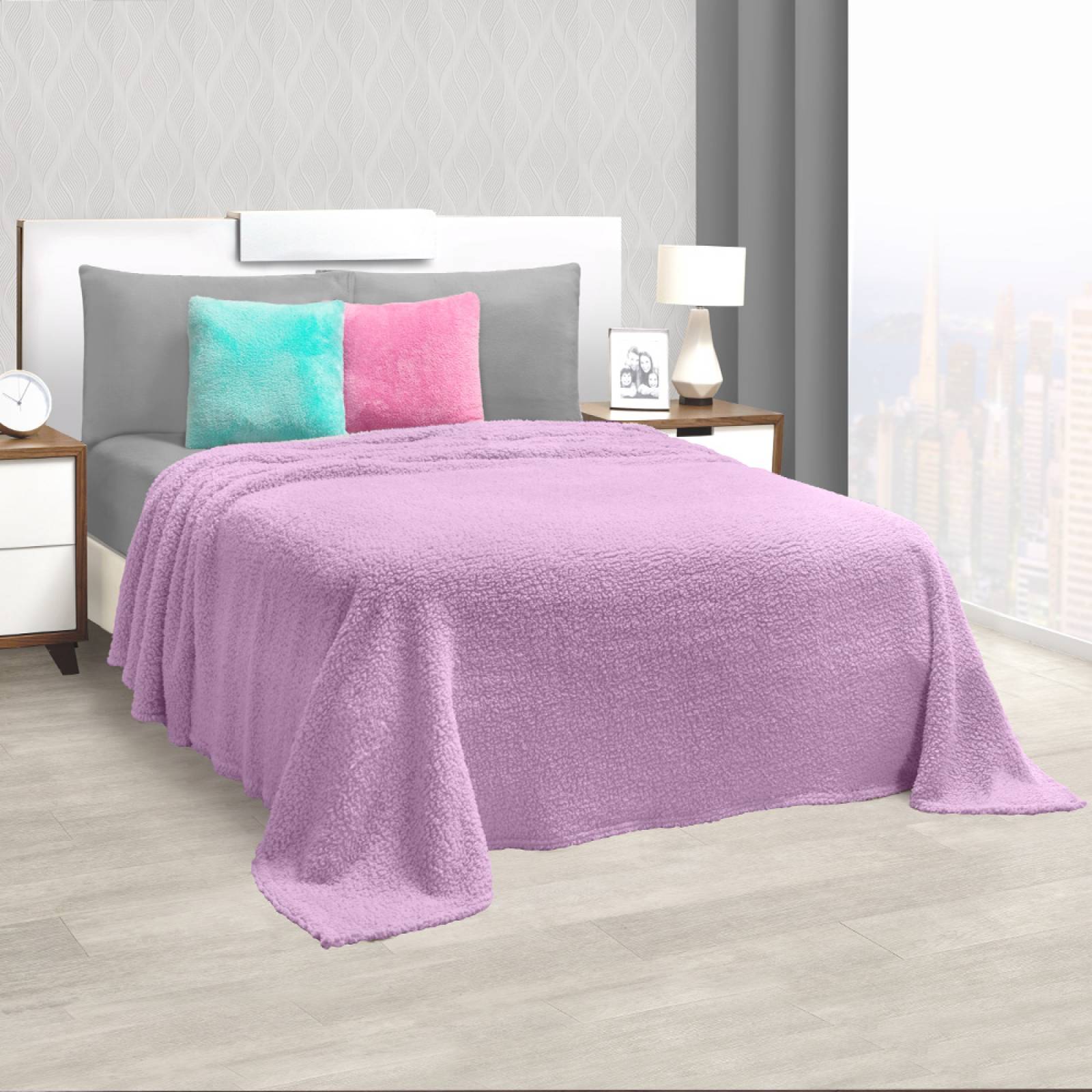 Frazada Matrimonial Lila  Sherpa  Murcia