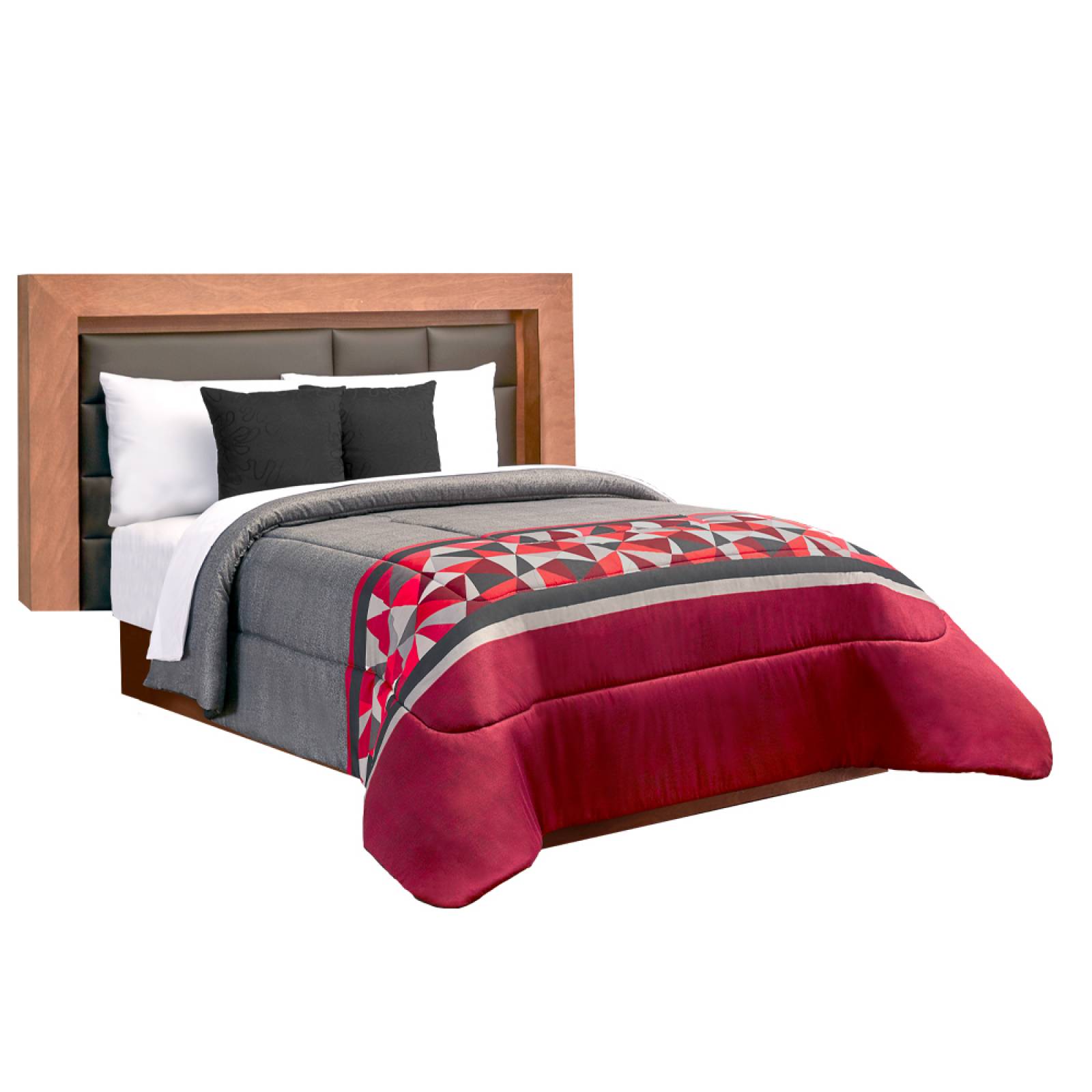 Edredón con Sábanas King Size Rojo Dos vistas Ópalo.