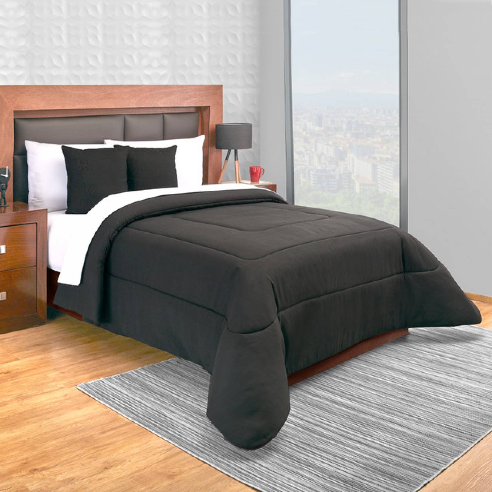 Edredón con Sábanas King Size Rojo Dos vistas Ópalo.