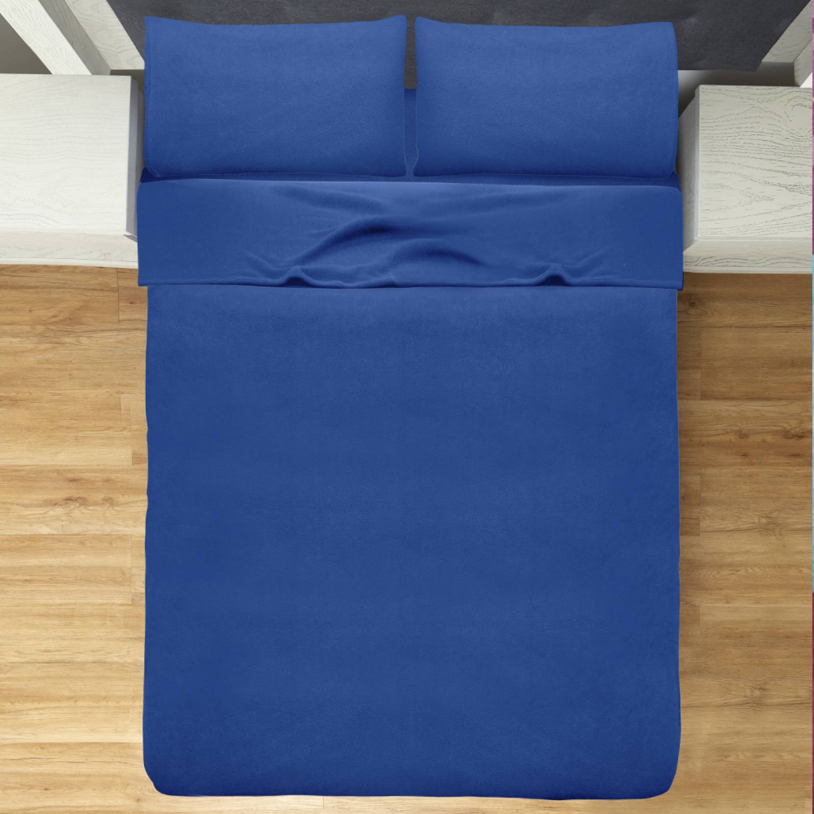 Sábana Polar King Size Azul Calientita invernal.