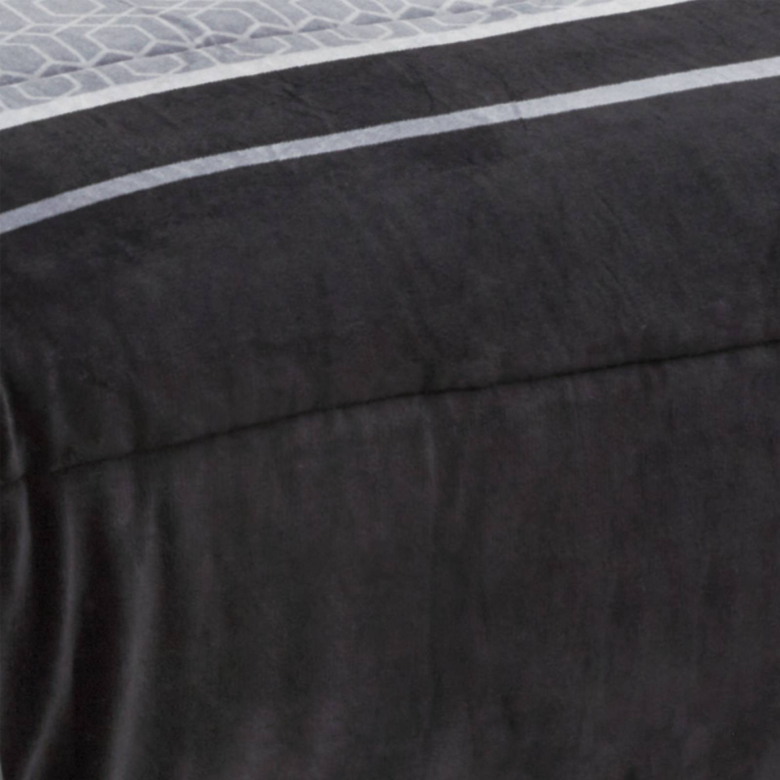 Cobertor con Borrega Matrimonial Negro Térmico Sable.