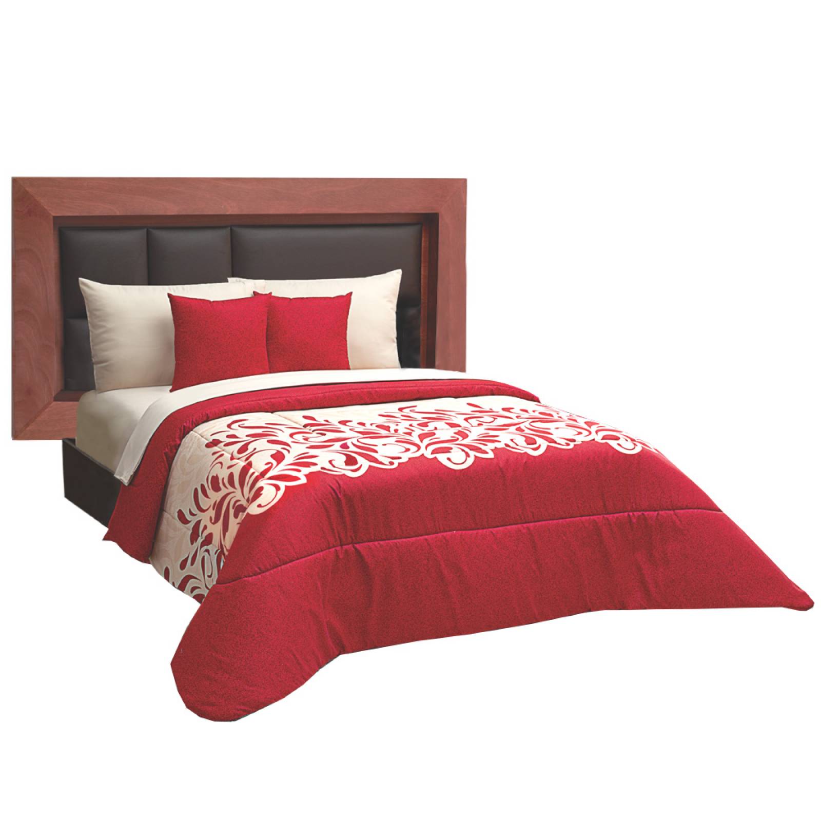 Edredón con Sábanas King Size Rojo Dos vistas Osaka.
