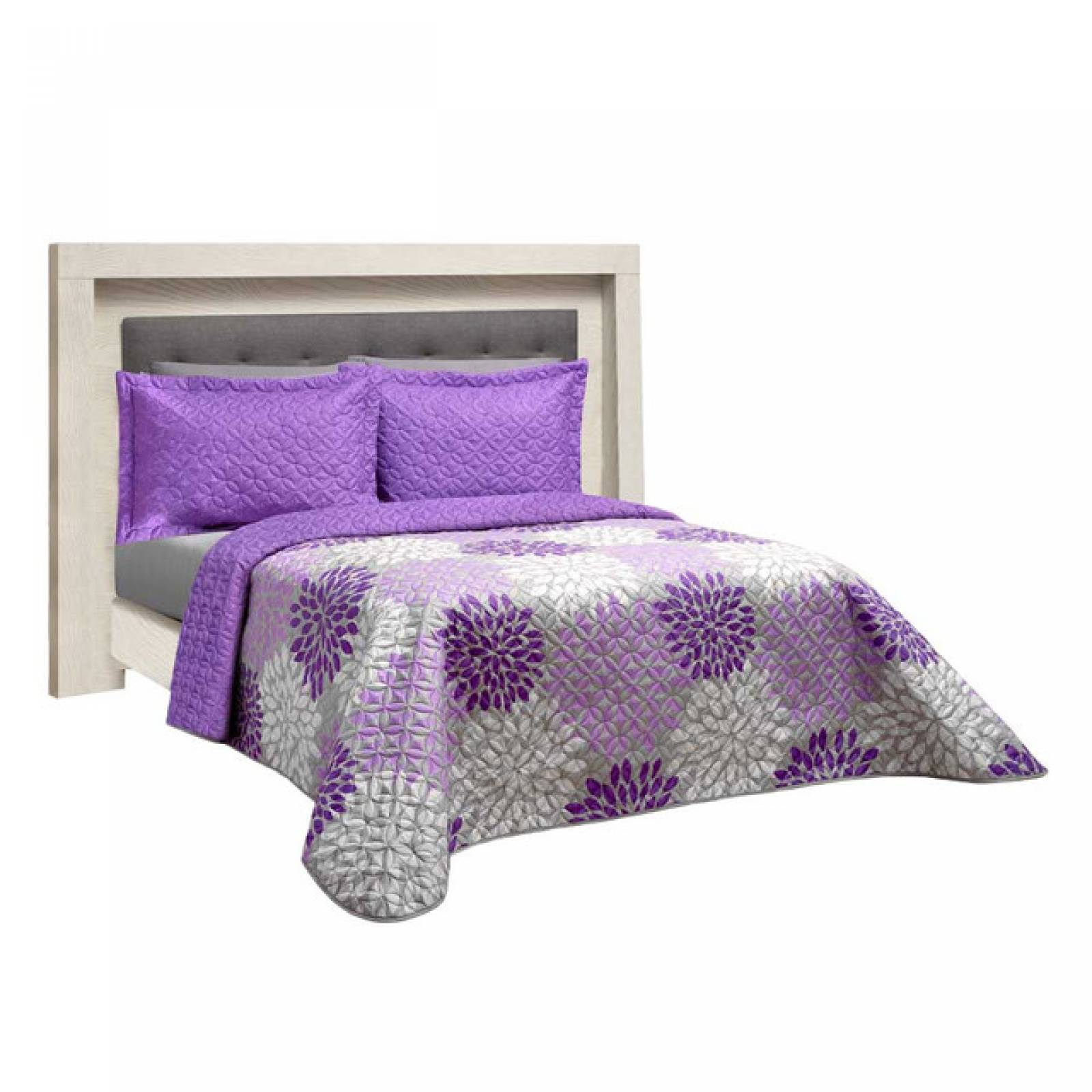 Edredón Ligero Matrimonial Morado con fundas Floral Lavanda