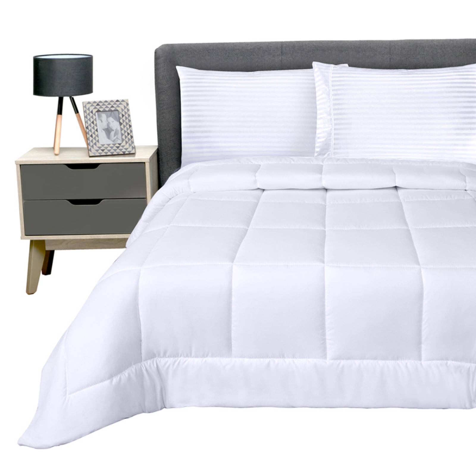 Edredón  Con Sabanas Matrimonial Blanco Plumón alternativo