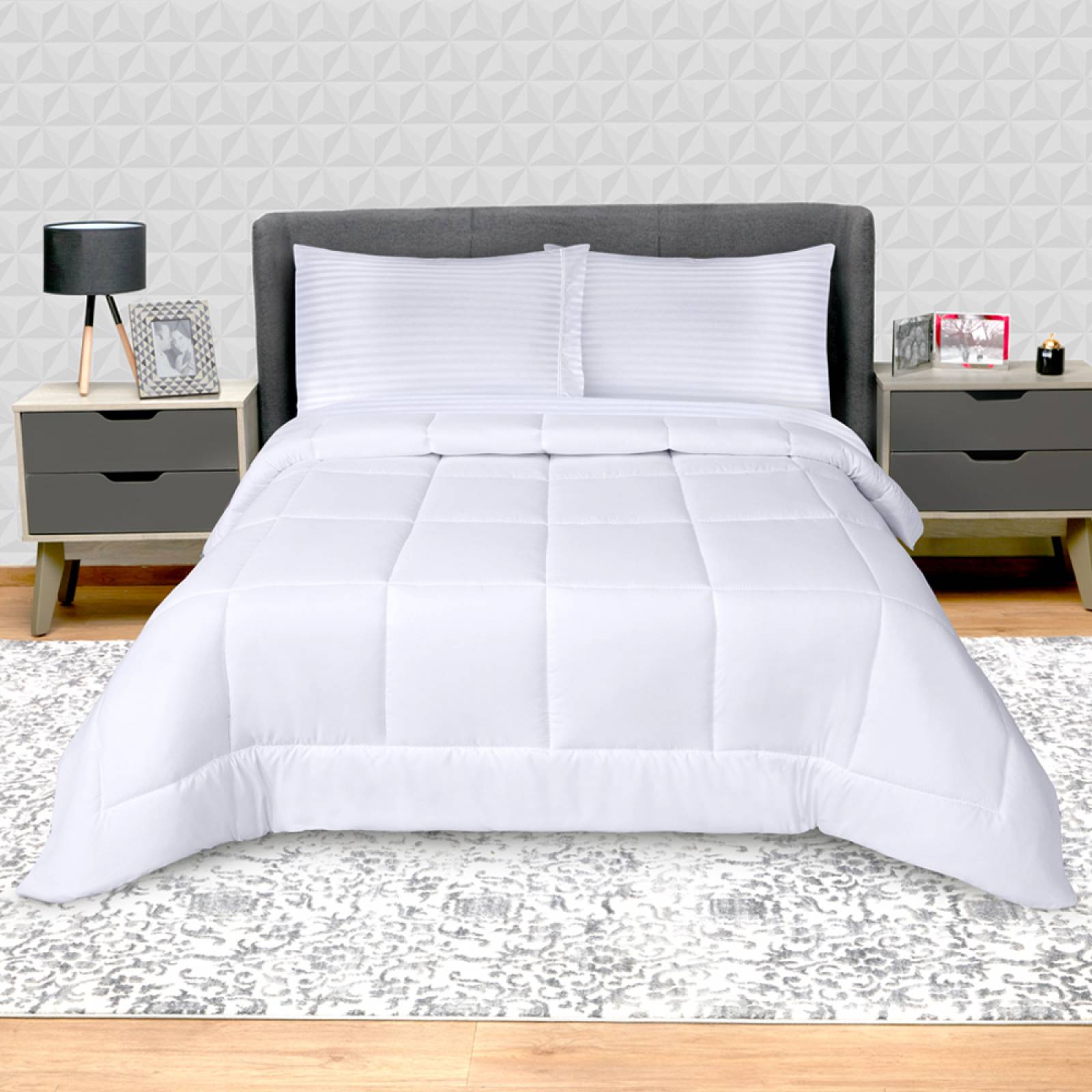 Edredón  Con Sabanas Matrimonial Blanco Plumón alternativo