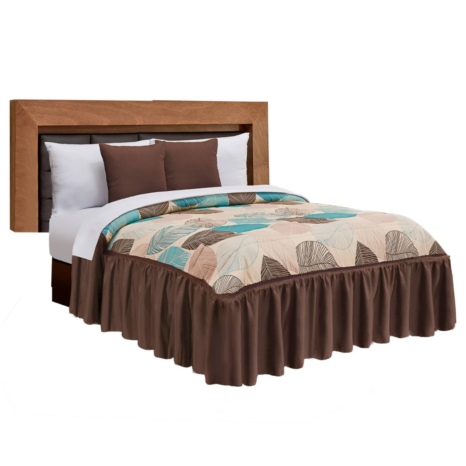 Colcha Con Cojines King Size Beige Con Forro De Tela