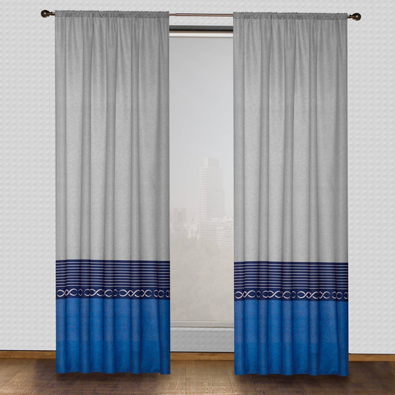 Cortinas Gris dos paneles de 1.30 x 2.20 Infinito.