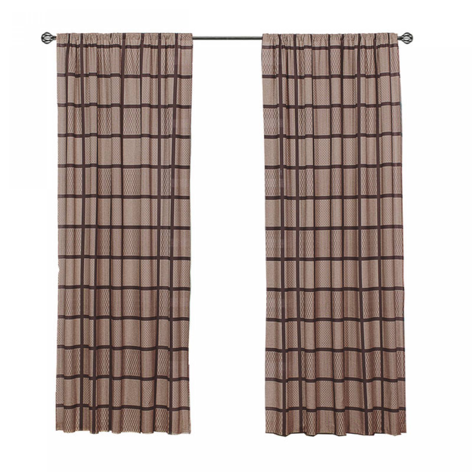 Cortinas Café Cuadros dos paneles de 1.30 x 2.20 Toledo.