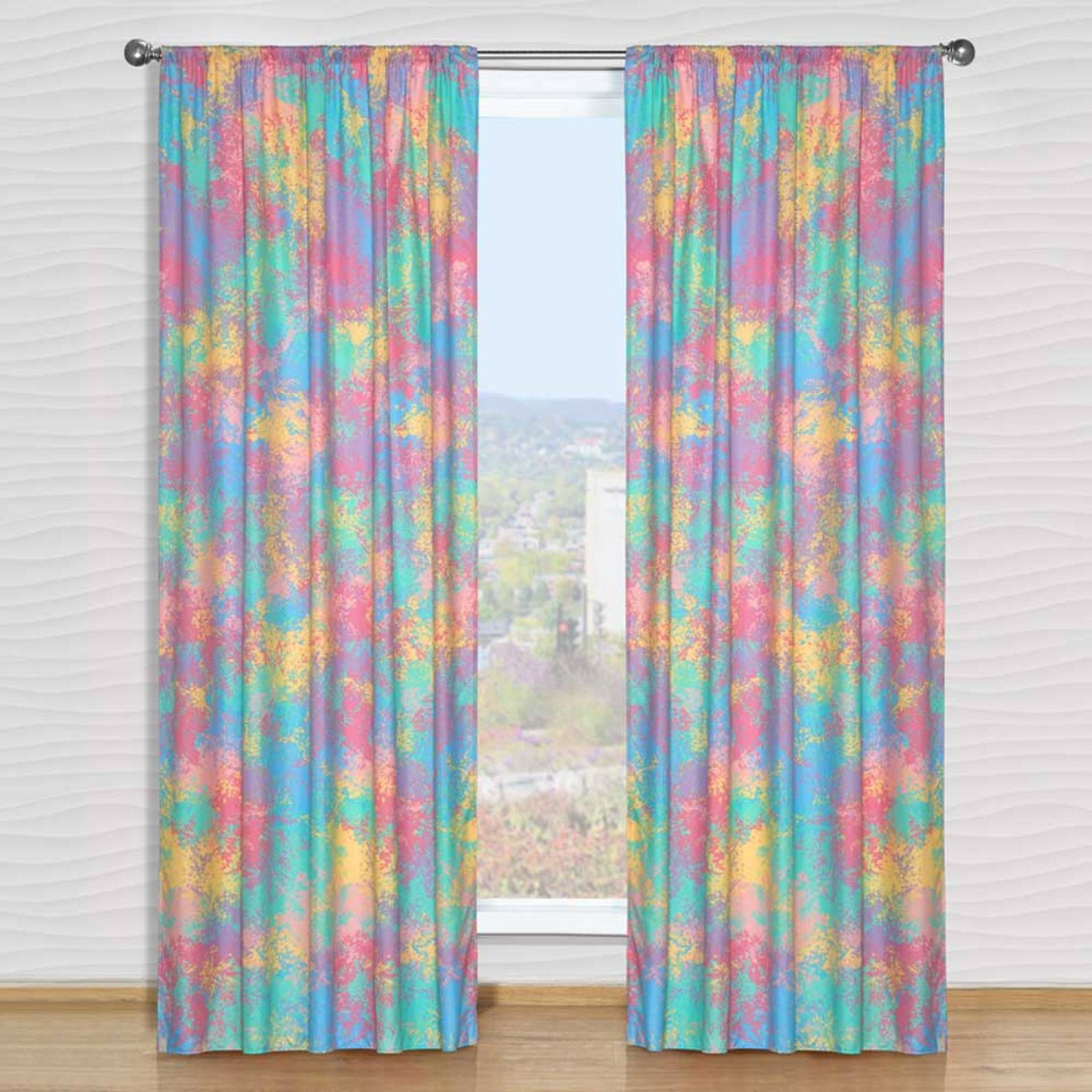 Cortinas Rosa dos paneles de 1.30 x 2.20 Pastel.