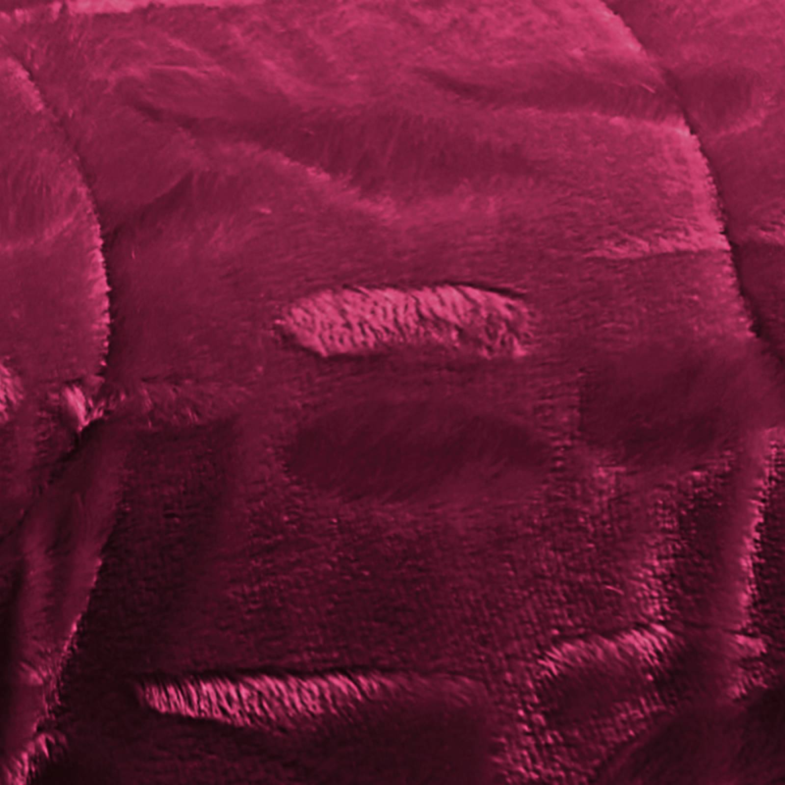 Edredón Mink King Size Vino Dos Vistas Térmico Granate.