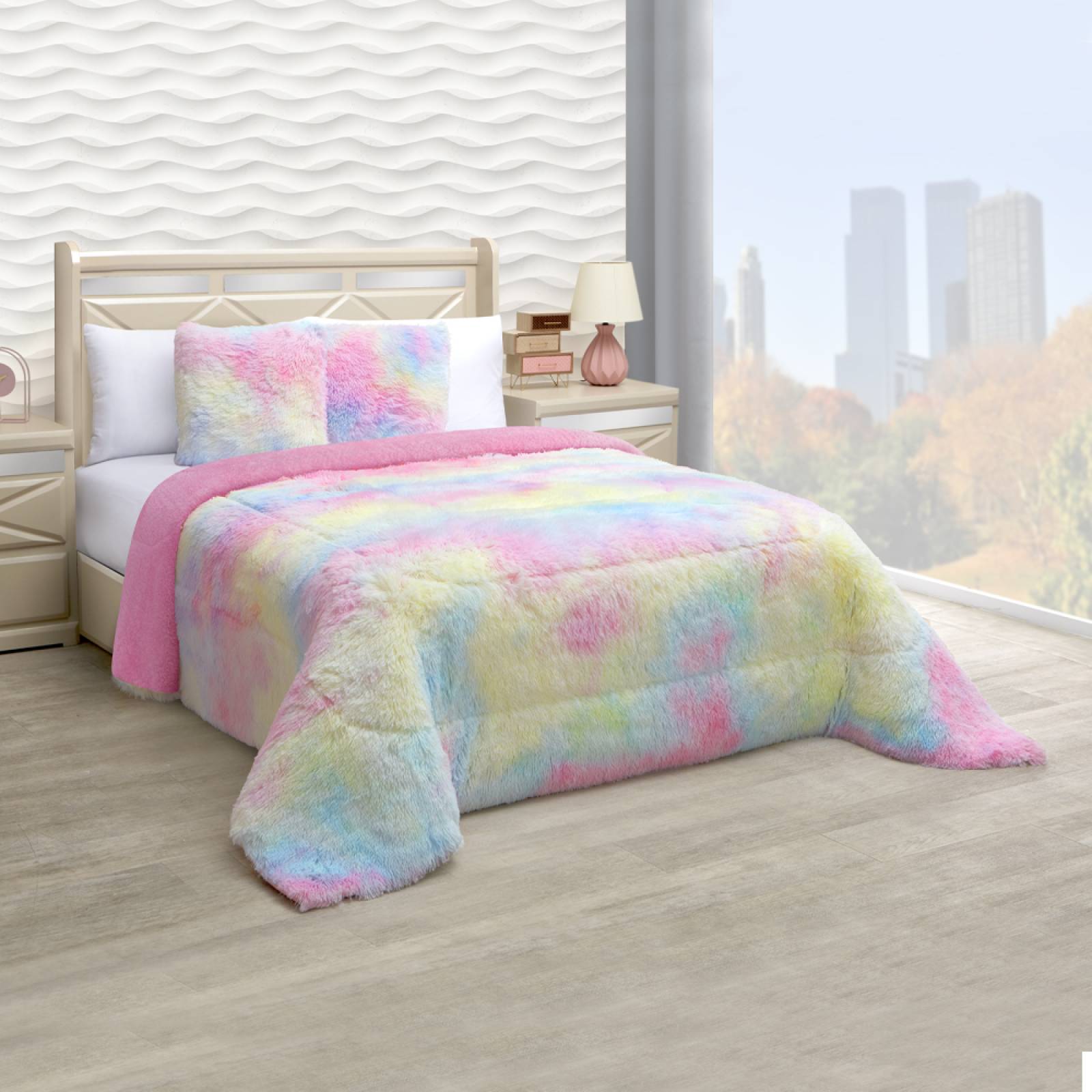 Cobertor Individual Rosa Térmico Grizzly Tie Dye.