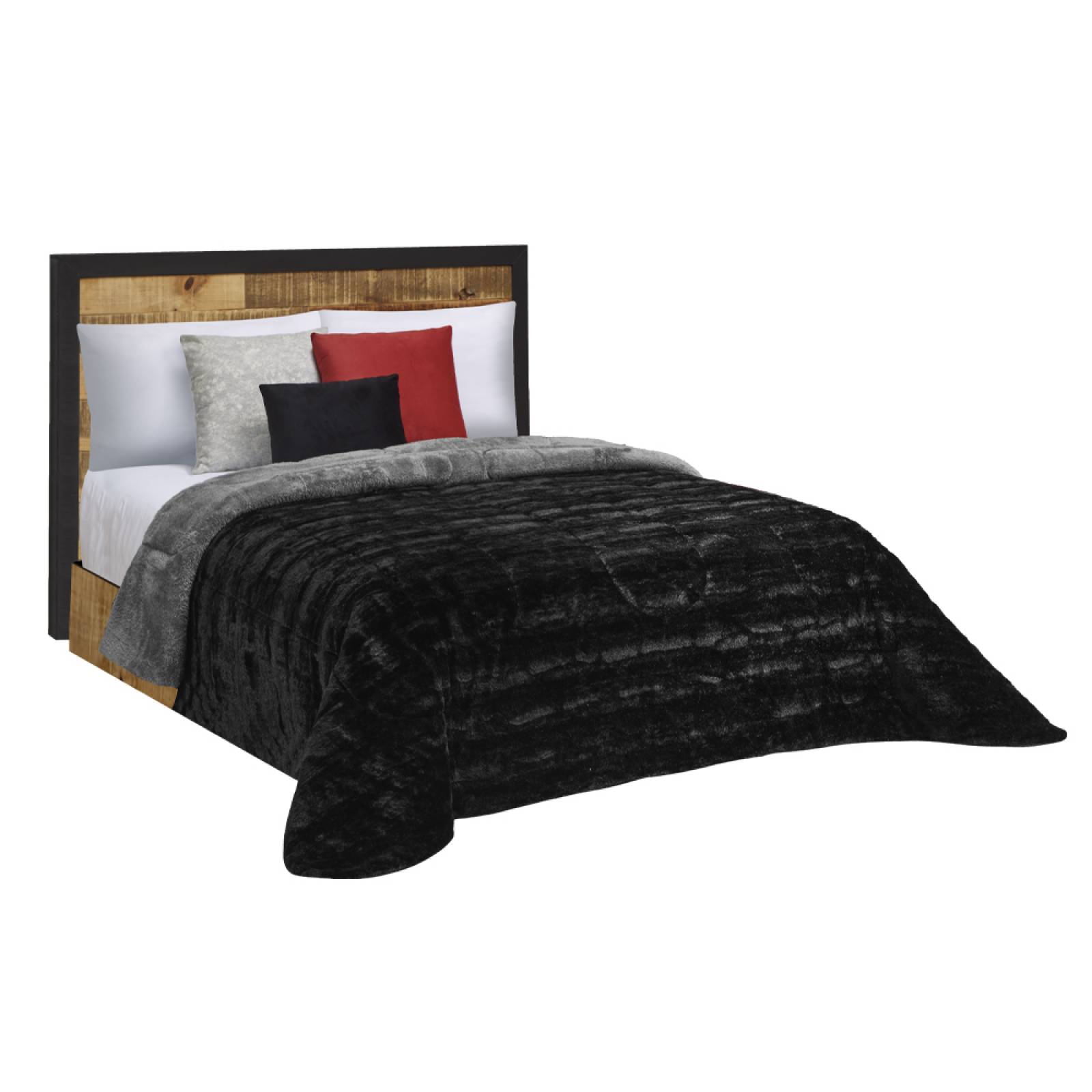Cobertor Borrega Mink King Size Negro Térmico Black.