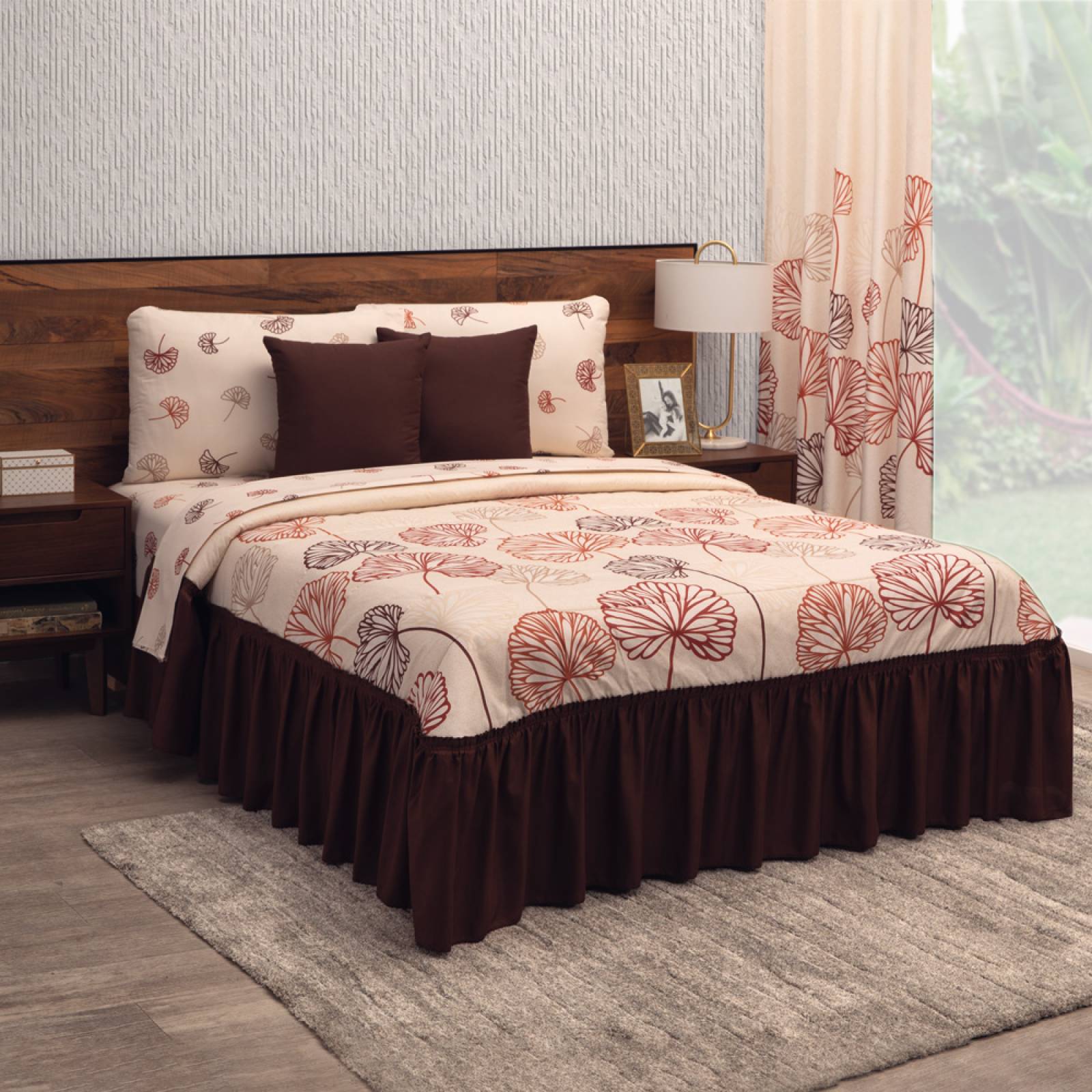 Colcha Con Cojines King Size Beige