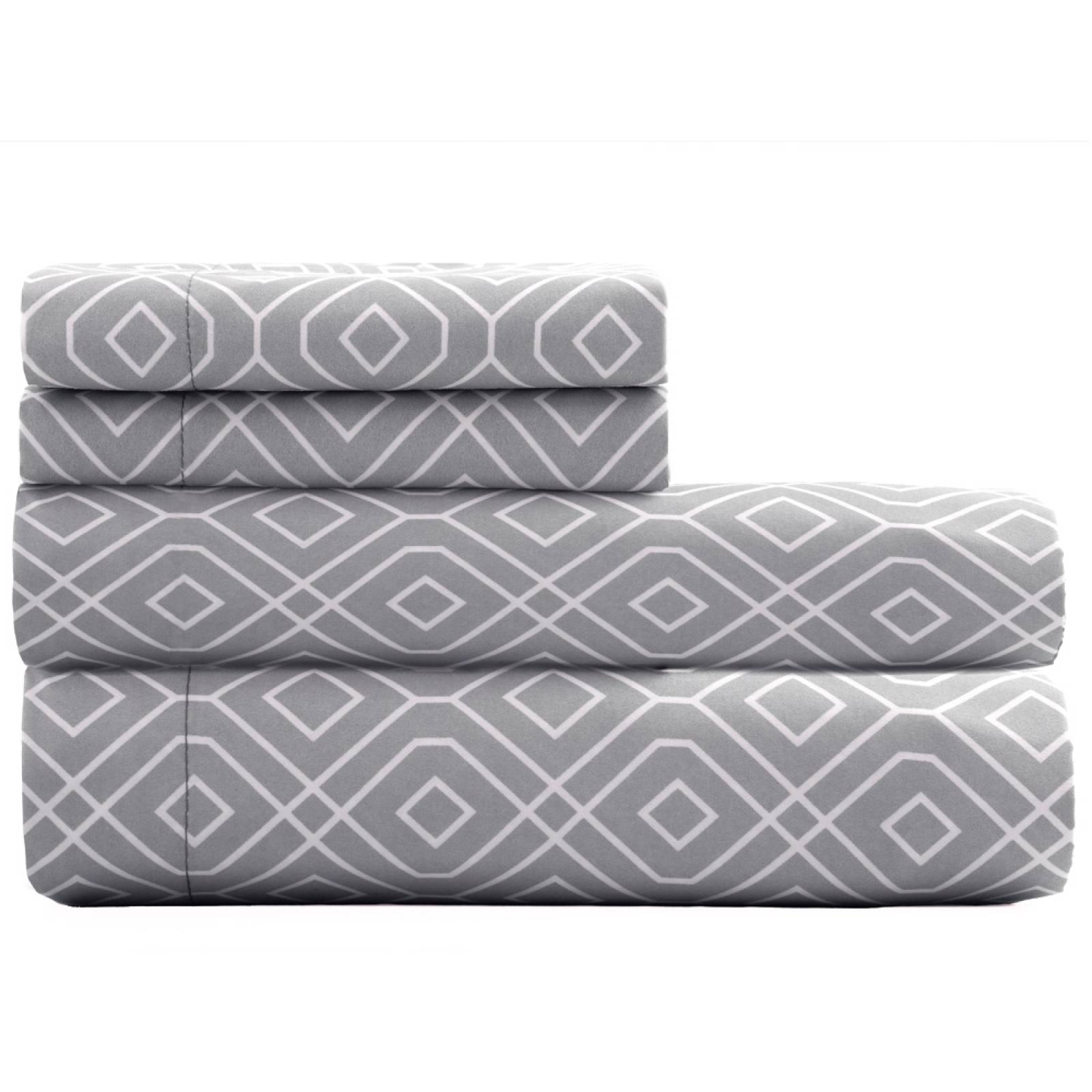 Juego De Sábanas  King Size Gris  Suave Al Tacto  Lugo.