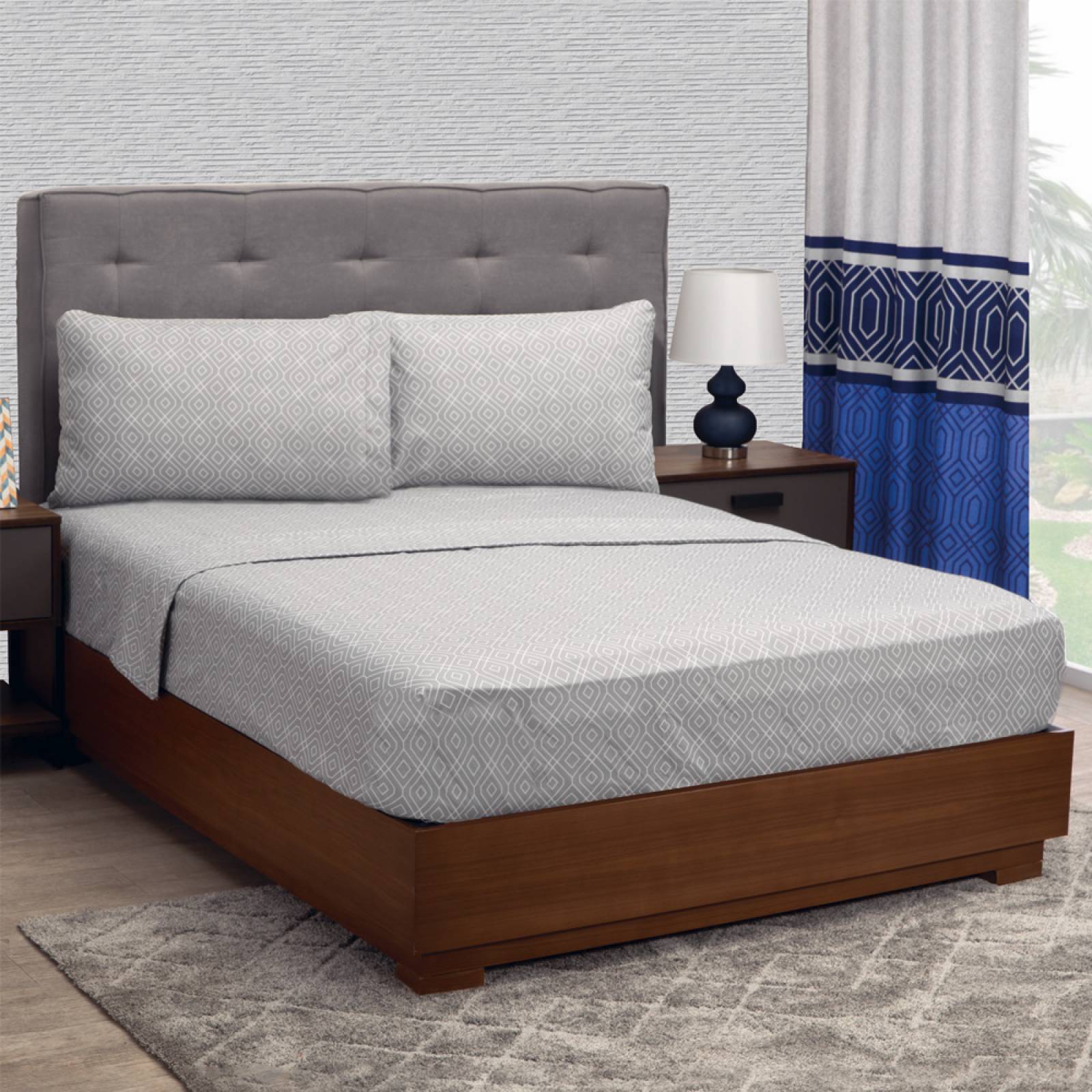 Juego De Sábanas  King Size Gris  Suave Al Tacto  Lugo.