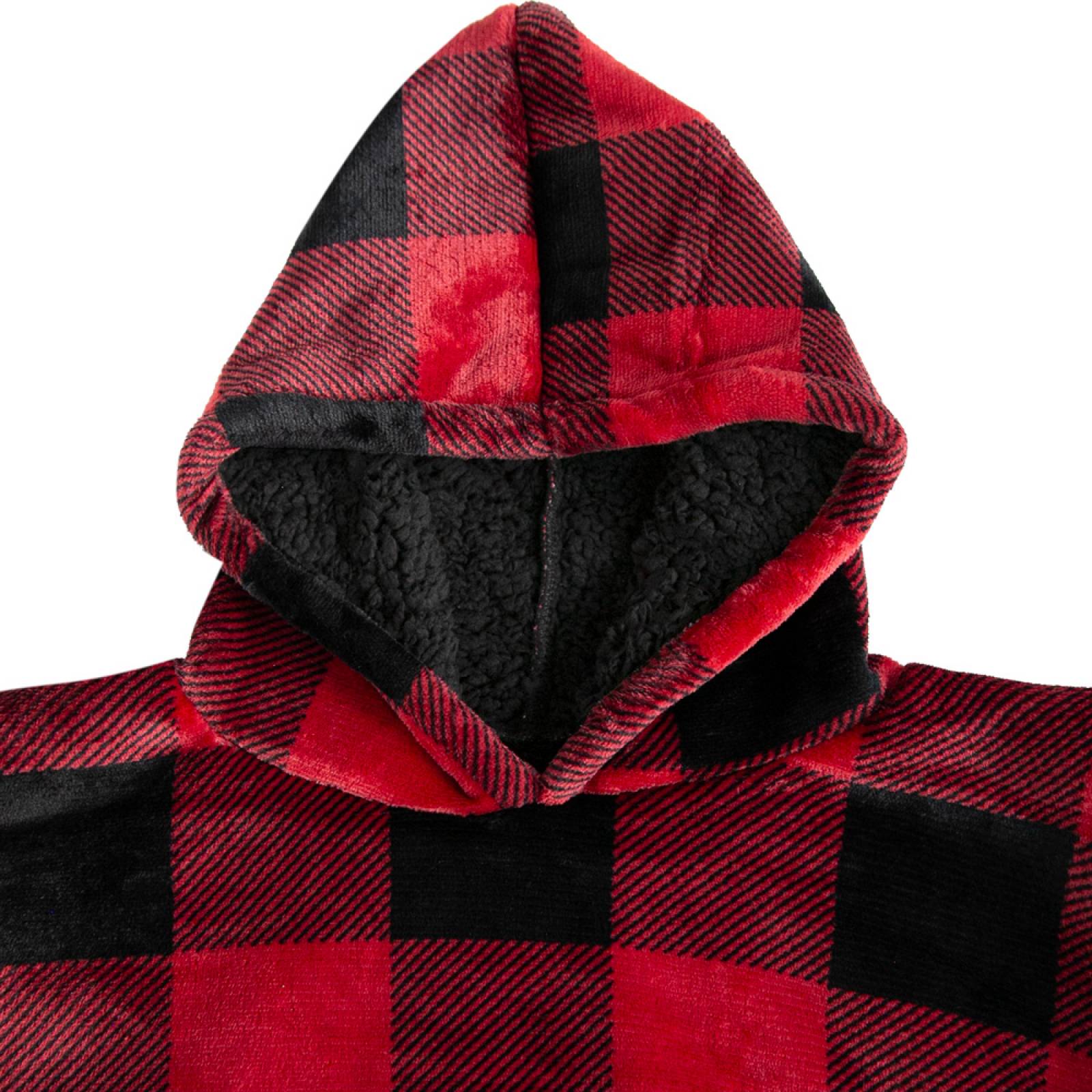 Sudadera Oversize Fit Afelpada y Calientita Baggy Cuadros.