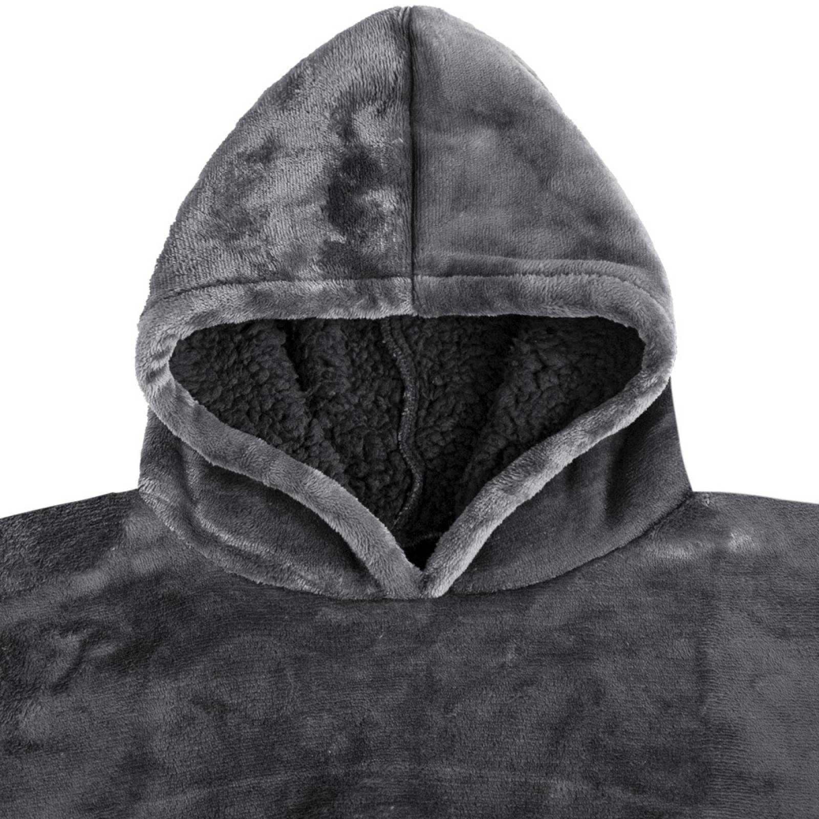 Sudadera Oversize Fit Afelpada y Calientita Baggy Gris.