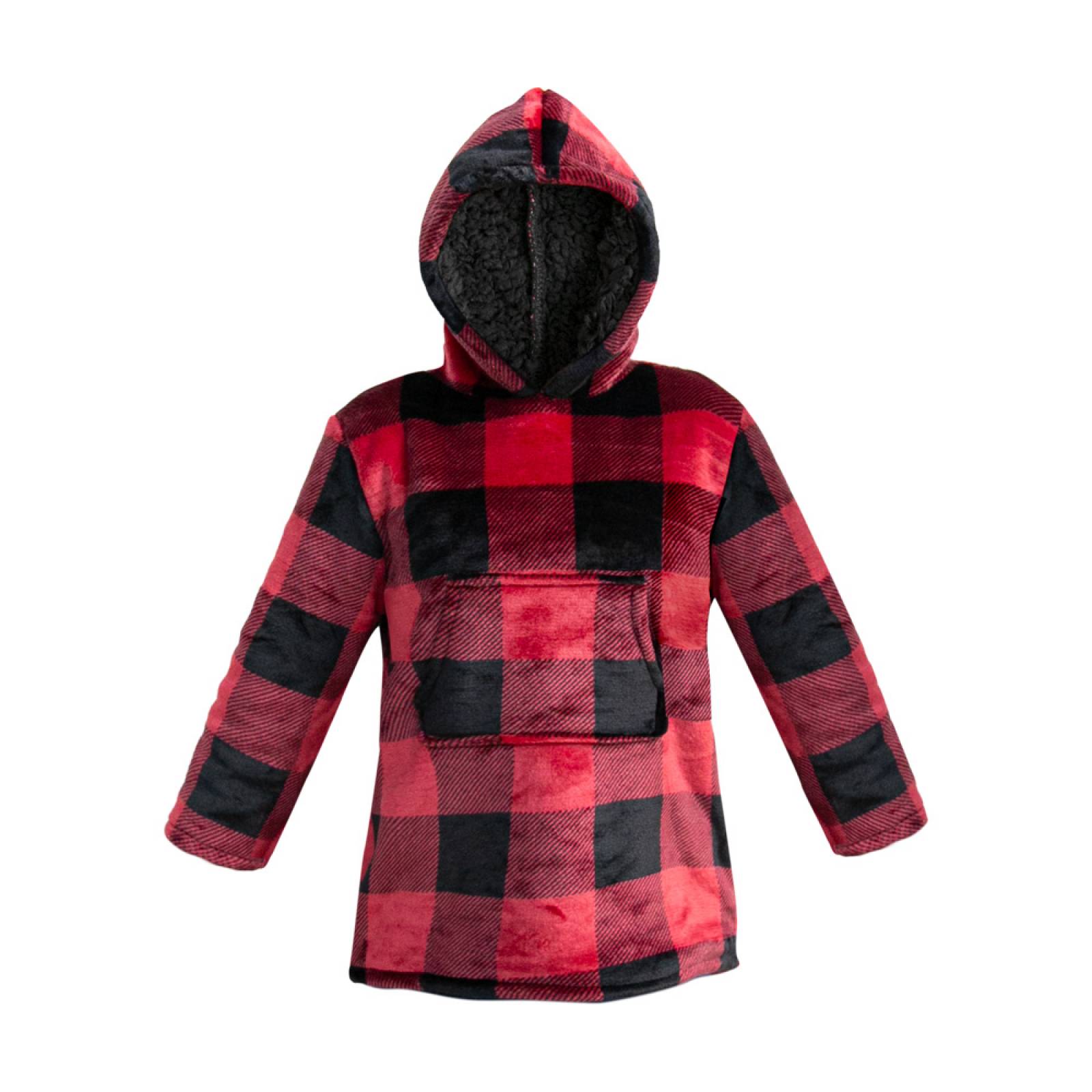 Sudadera Oversize Fit Infantil Afelpada Y Calientita Baggy Cuadros.