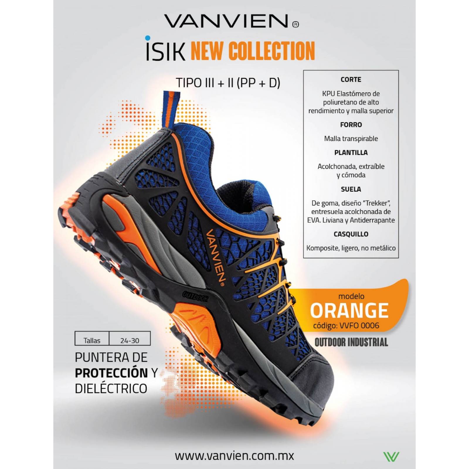 Van Vien Tenis Industriales Seguridad Trabajo Casquillo Isik Orange