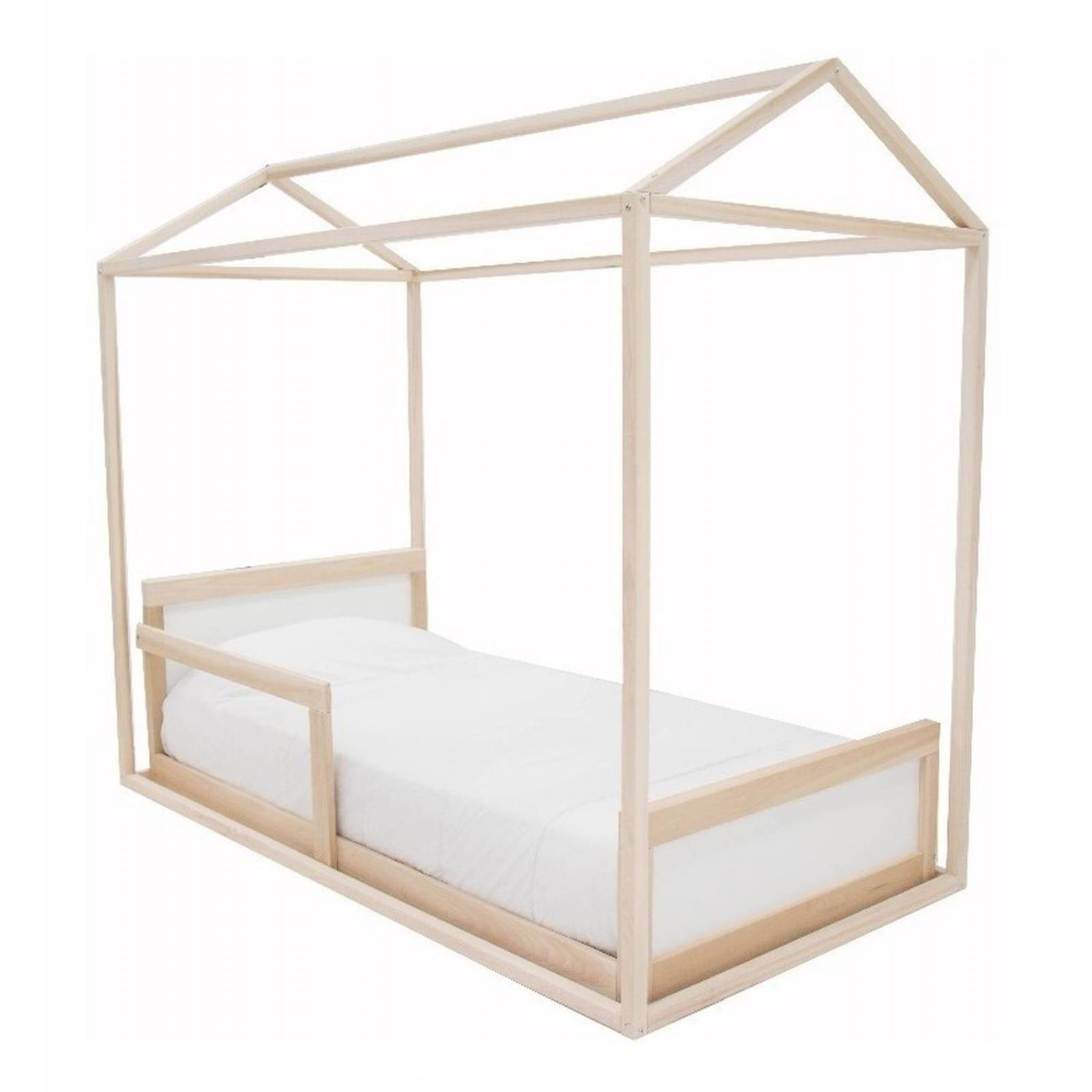 Recamara Matrimonial Madera Niños 1 Cama 1 Casa Y 2 Repisas 