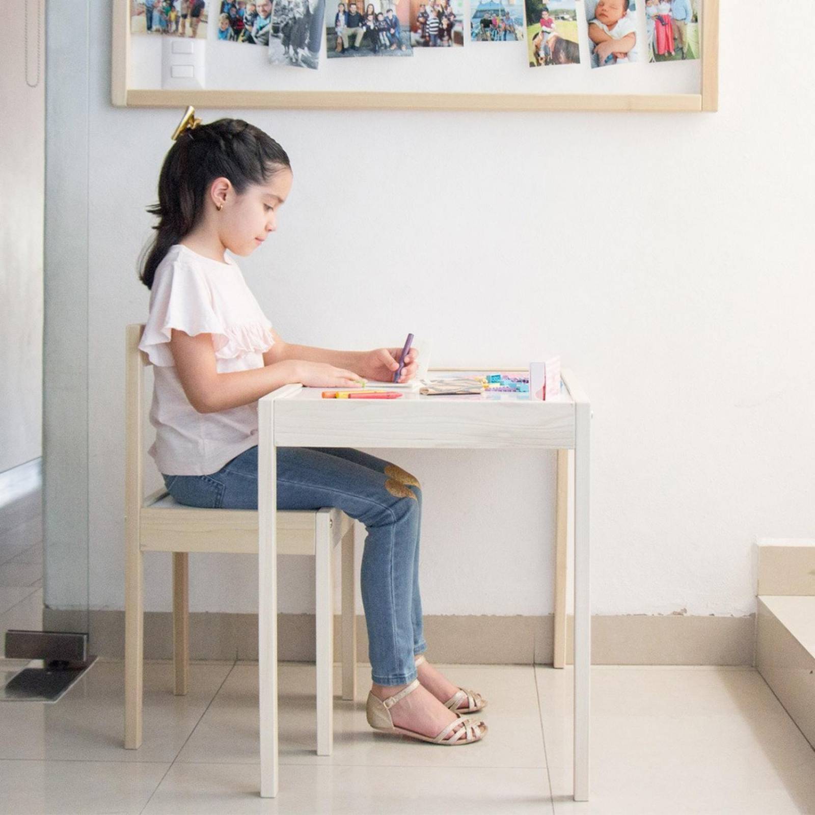 Silla Infantil De Madera Montessori Para Escritorio De Niños 