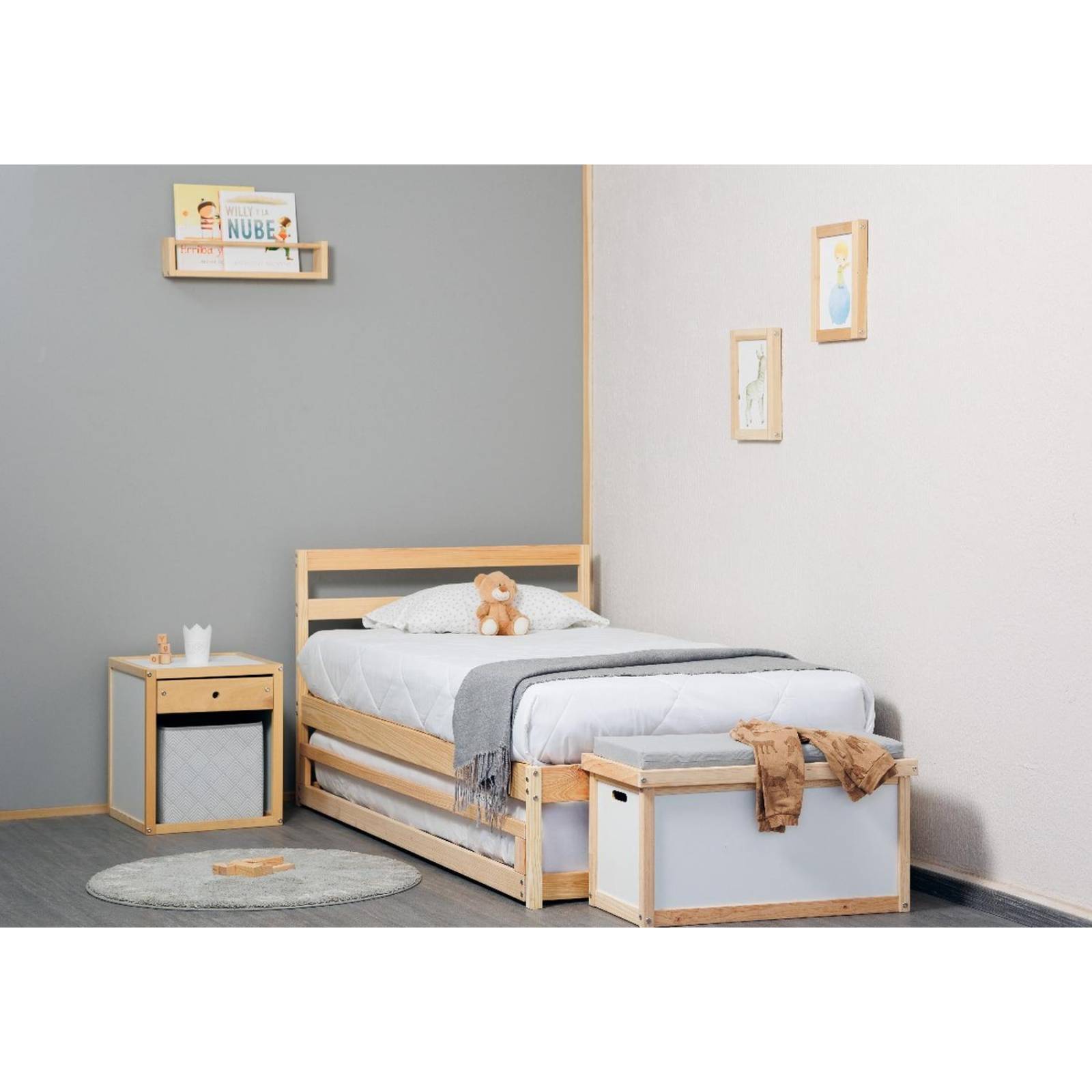 Cama Canguro Individual Madera De Pino Envío Gratis 