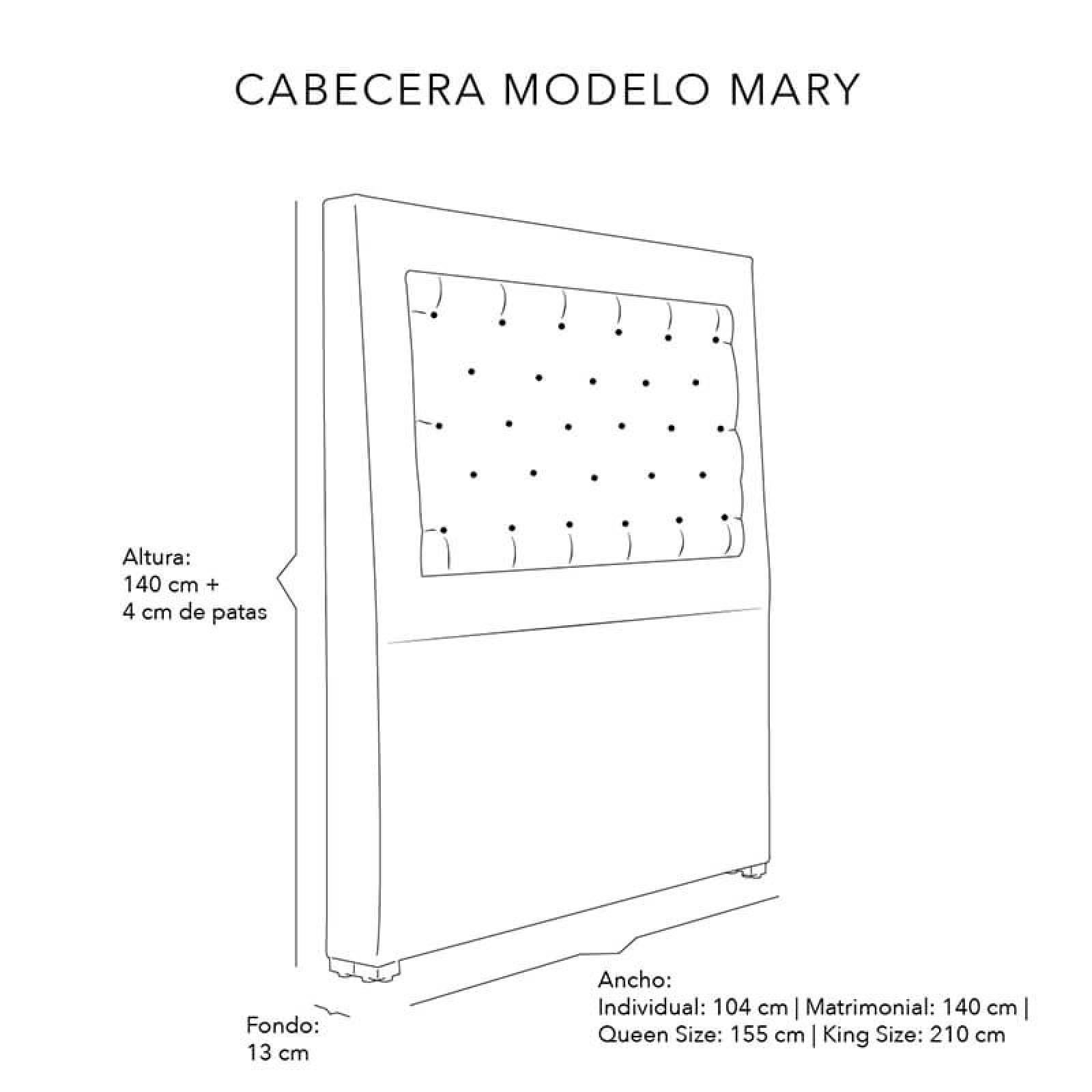 Cabecera Matrimonial Dicasa Mary Velvet Morado