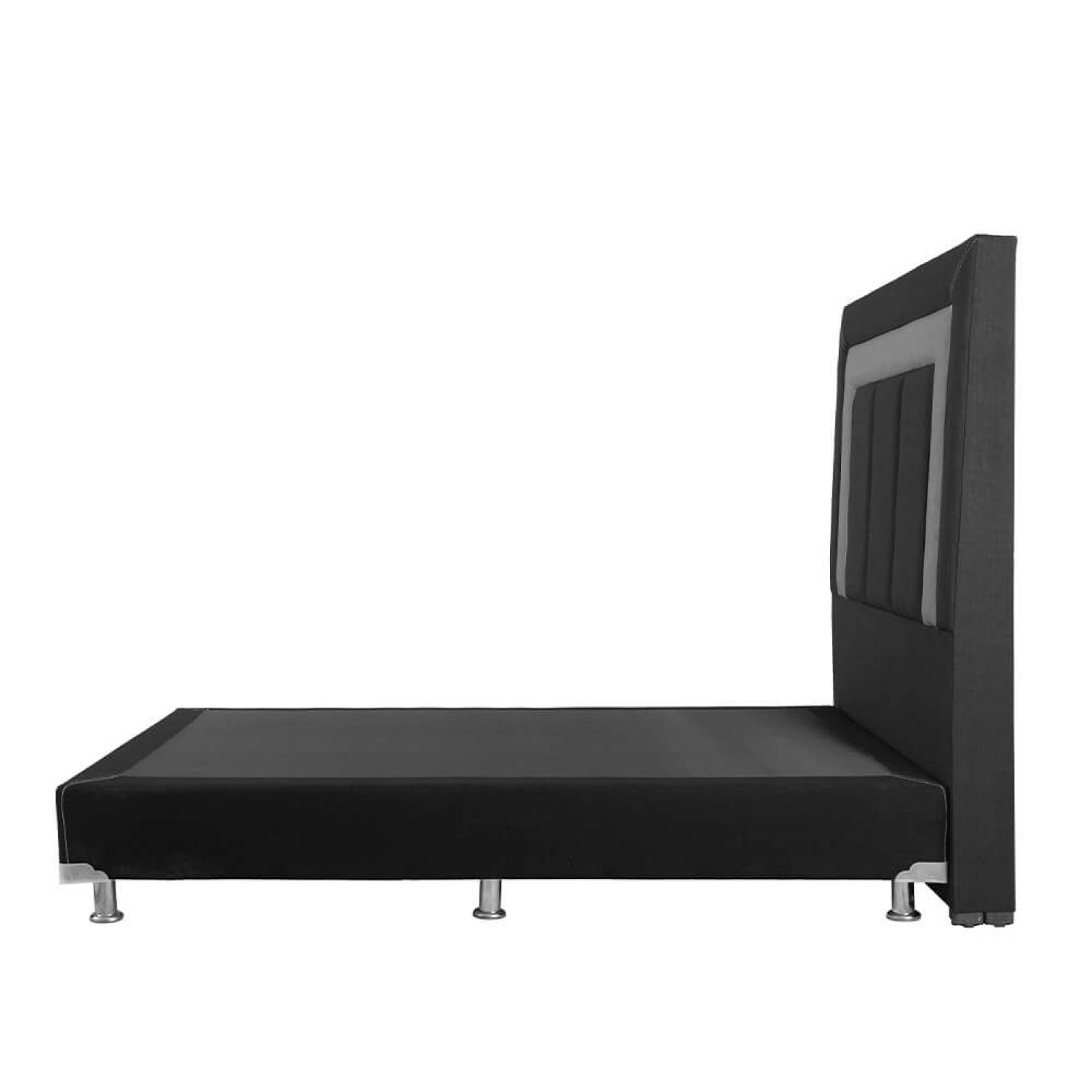 Cabecera Matrimonial Dicasa Bora Negro con Gris y Box Gris