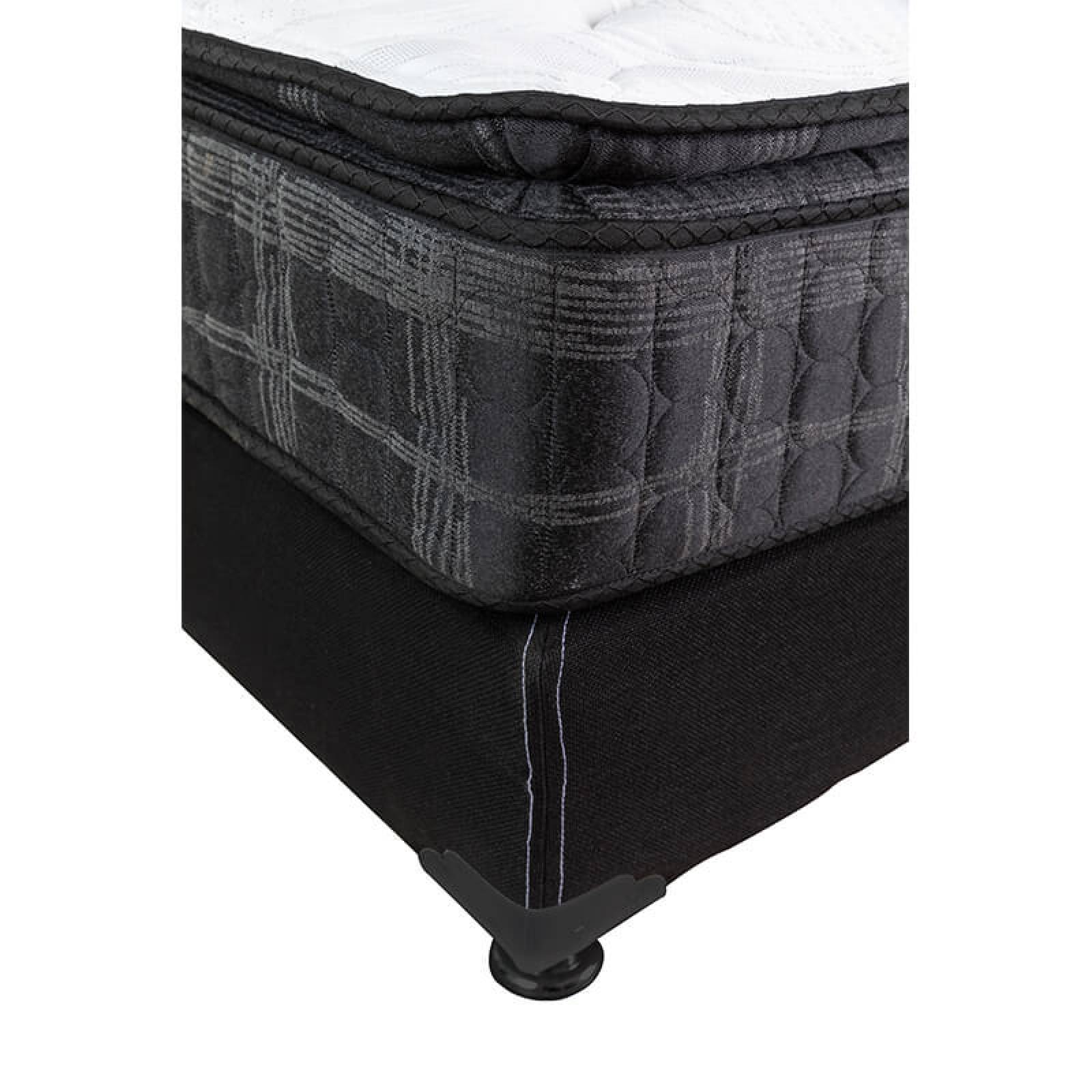 Colchón Matrimonial Restonic Native + Box Black Dicasa + Sábanas + Protector