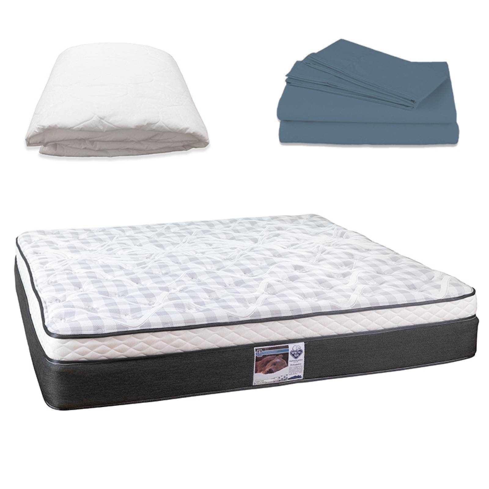 Colchón King Size Spring Air United con Juego de Sábanas y Protector