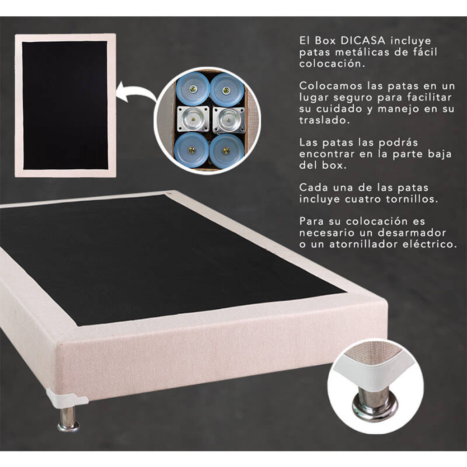 Colchón Matrimonial Spring Air Morgan Con Box Negro, Sábanas y Almohada Oso
