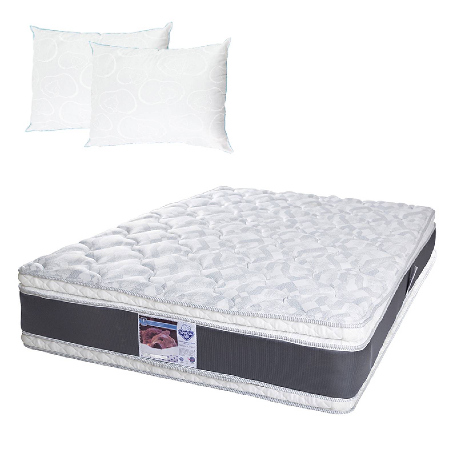 Colchón Queen Size Spring Air Jupiter + 2 Almohadas de Osos