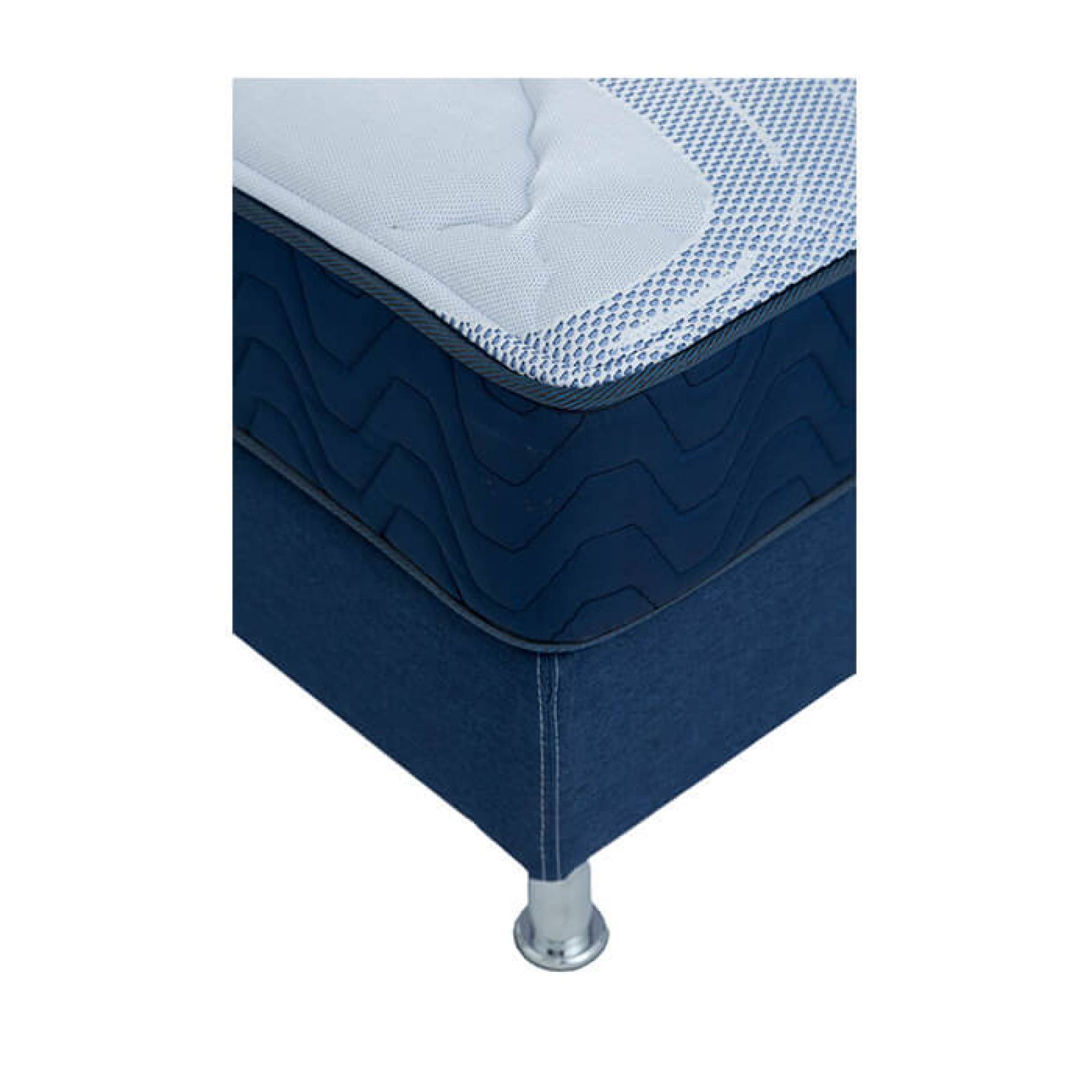 Colchón Individual Sealy Roswell + Box Blu Dicasa + Sábanas