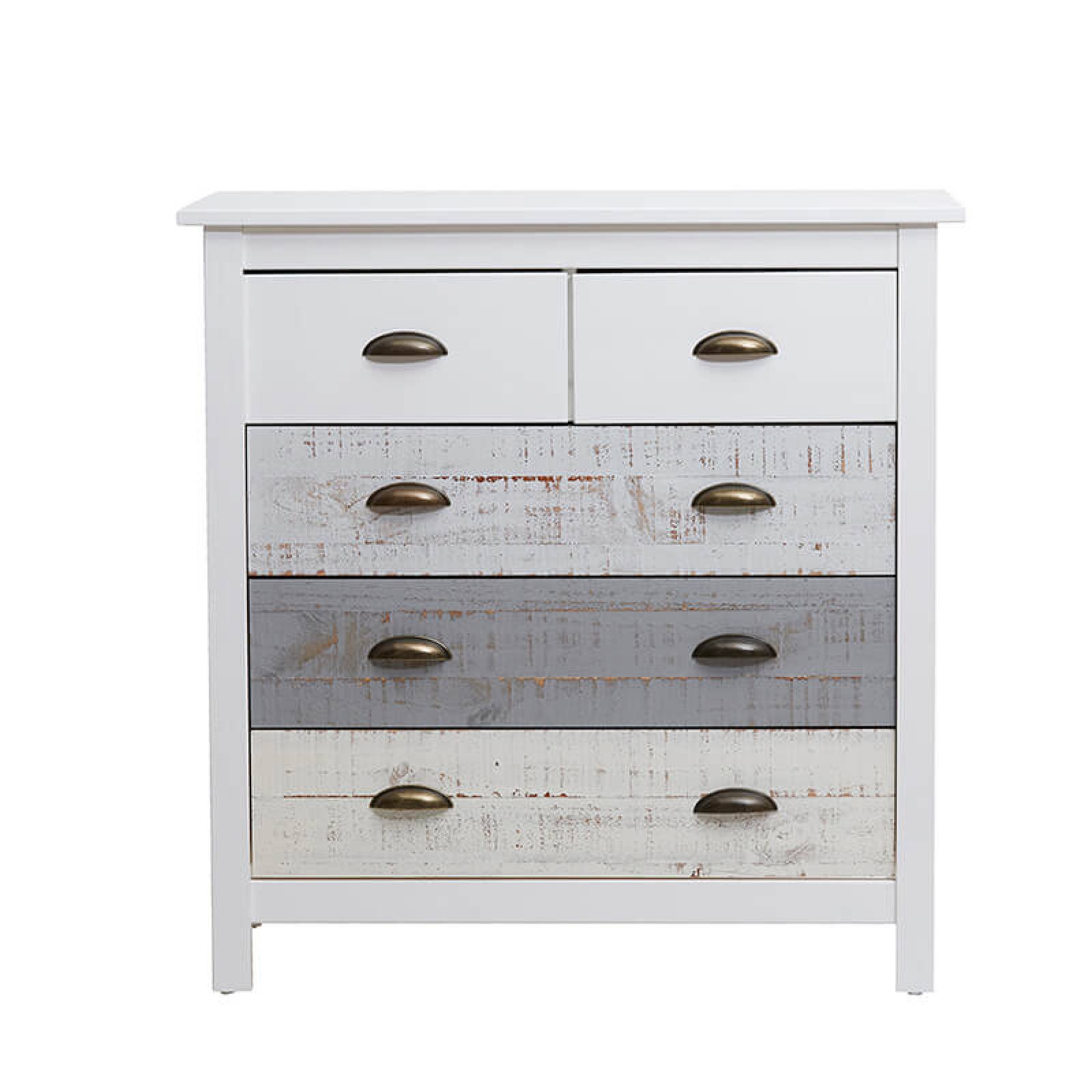 Cómoda Marckeric Romántica Blanco y Gris