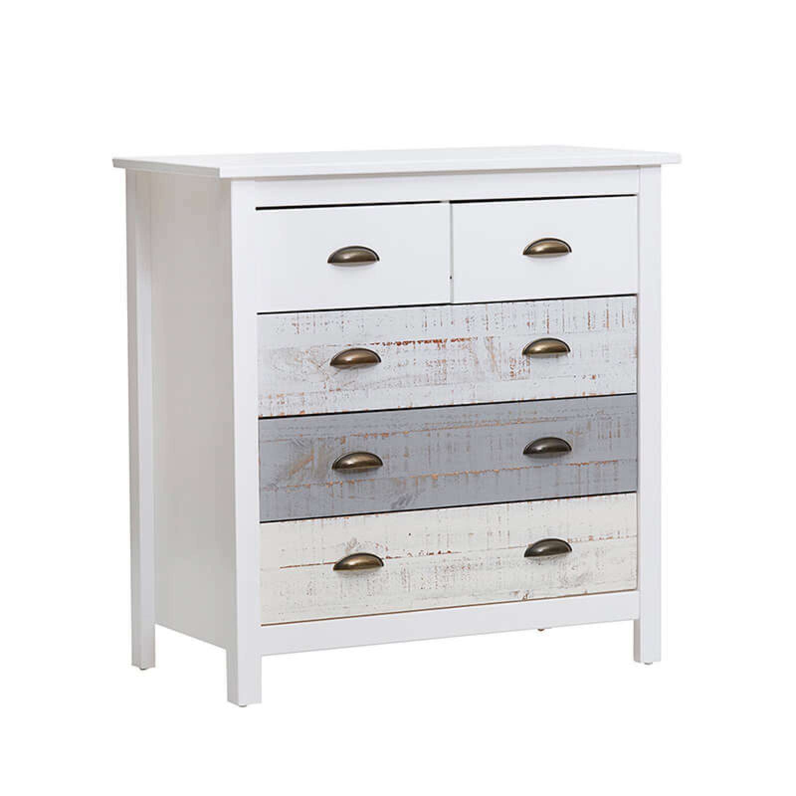 Cómoda Marckeric Romántica Blanco y Gris