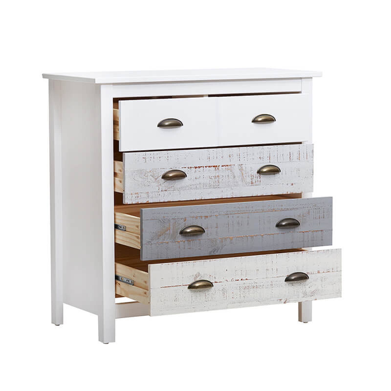 Cómoda Marckeric Romántica Blanco y Gris