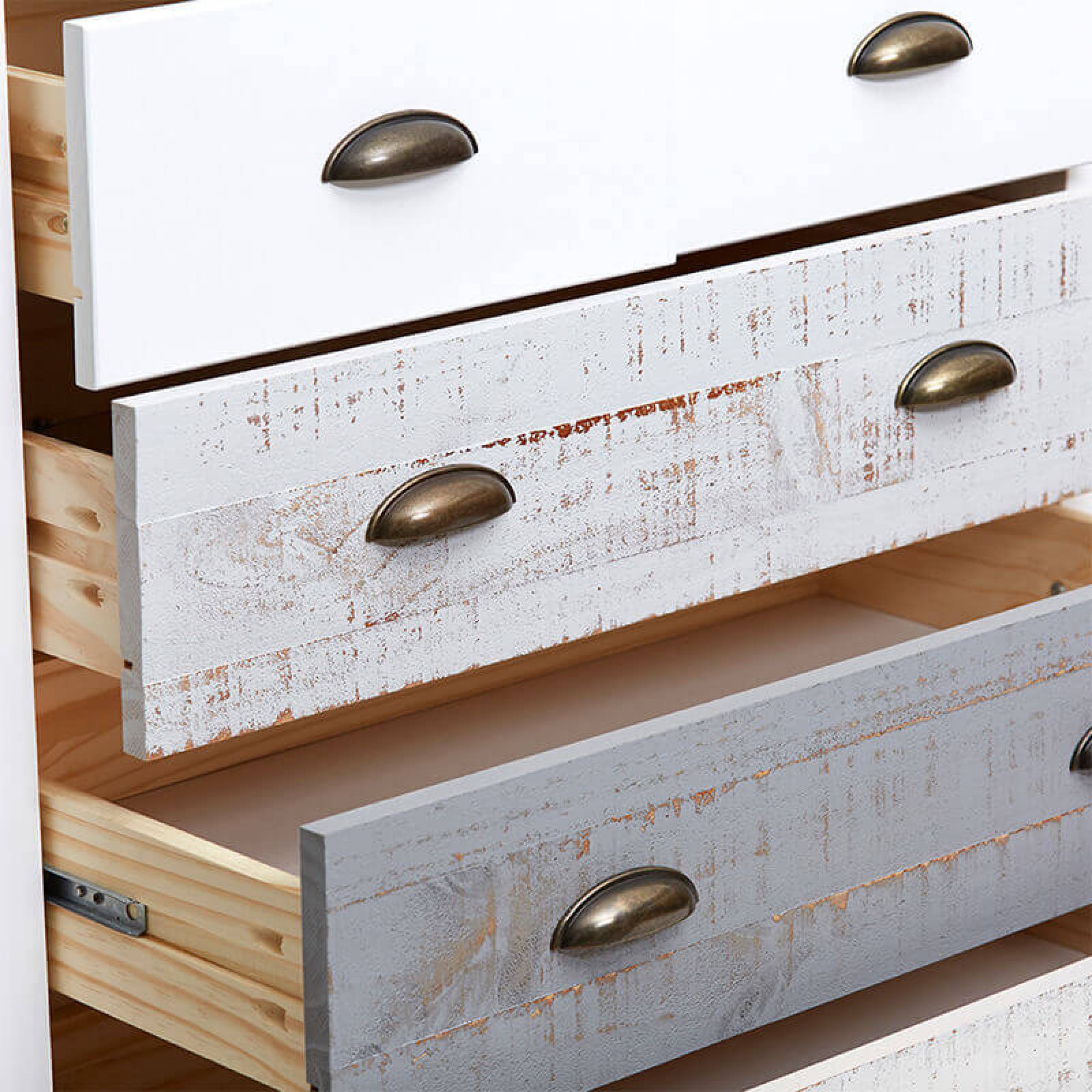 Cómoda Marckeric Romántica Blanco y Gris